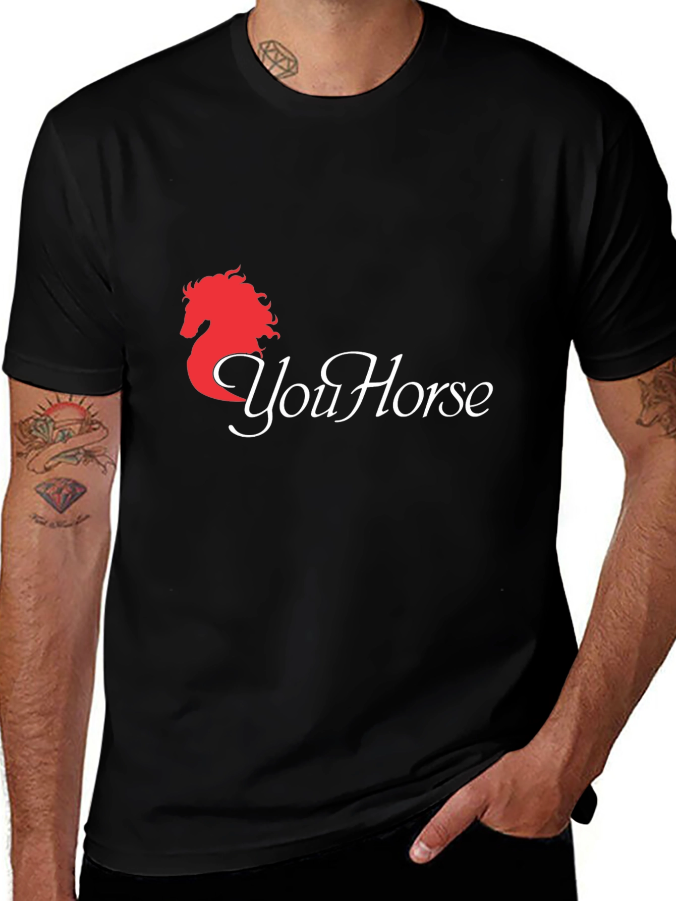 YouHorse Black Graphic Tee - Equestrian Style
