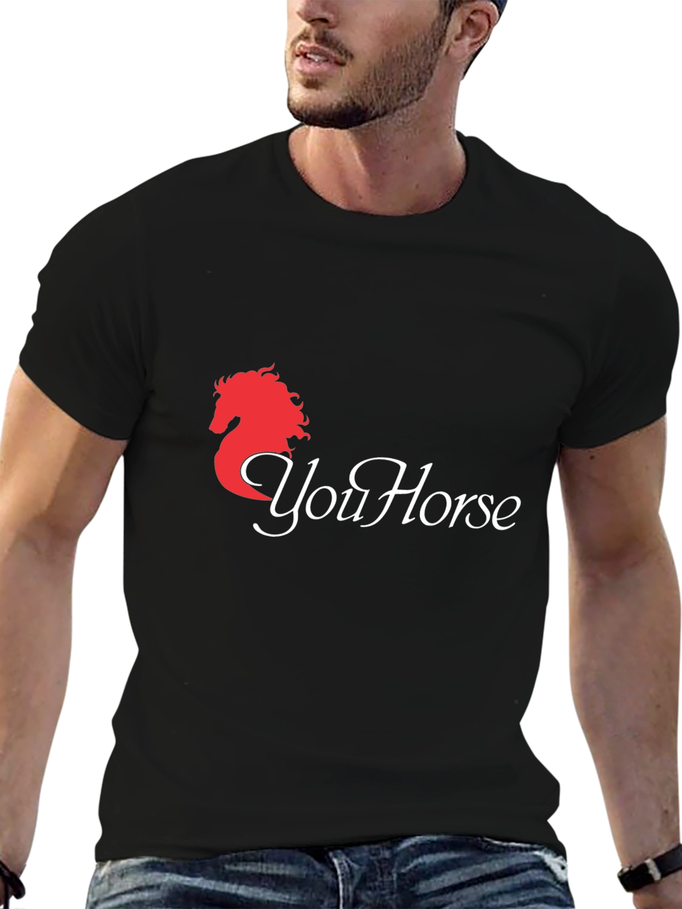 YouHorse Black Graphic Tee - Equestrian Style