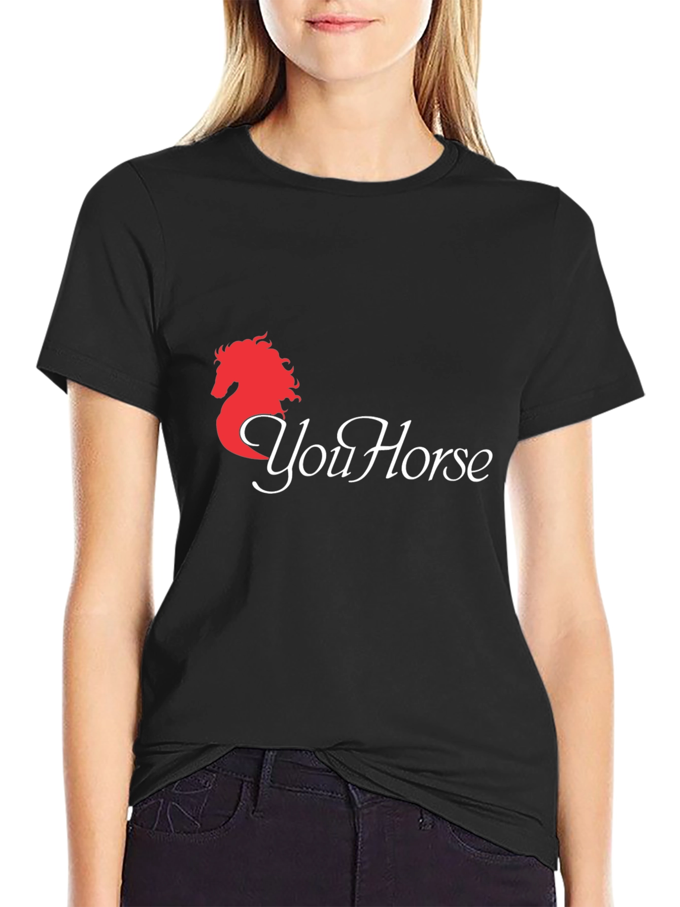 YouHorse Black Graphic Tee - Equestrian Style