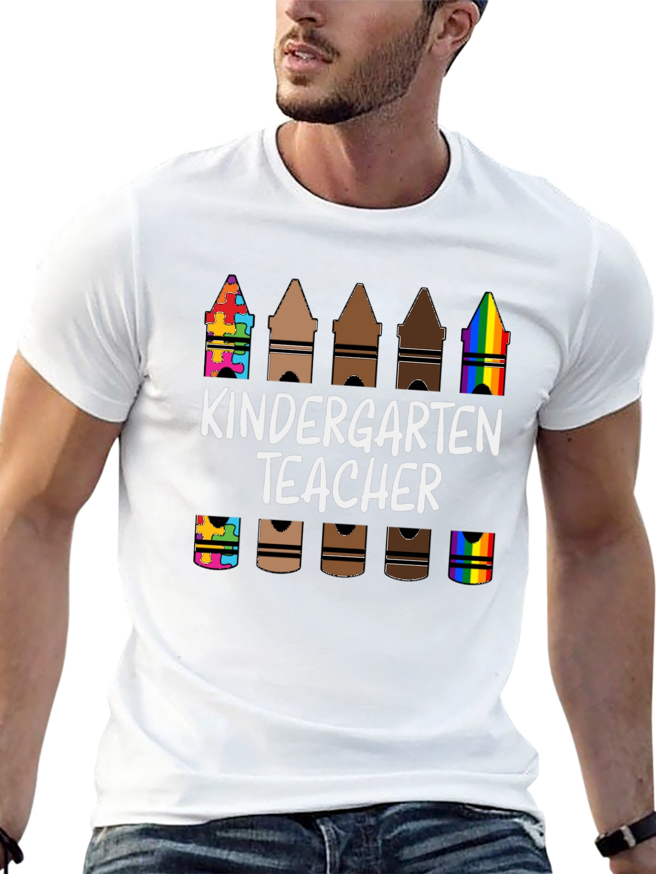Kindergarten Teacher Crayon T-Shirt