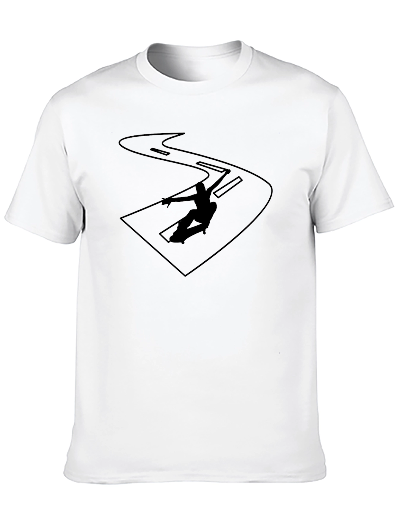 Skater Silhouette Graphic T-Shirt - Black