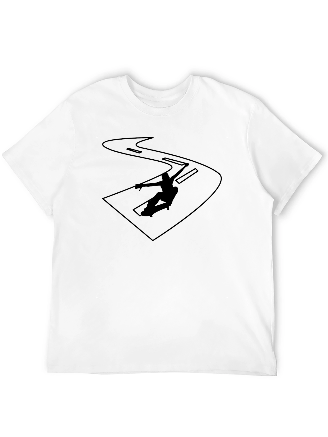 Skater Silhouette Graphic T-Shirt - Black