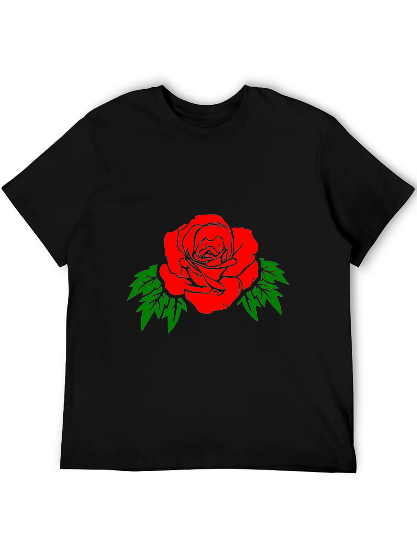 Rose Graphic T-Shirt - Bold Red Blossom