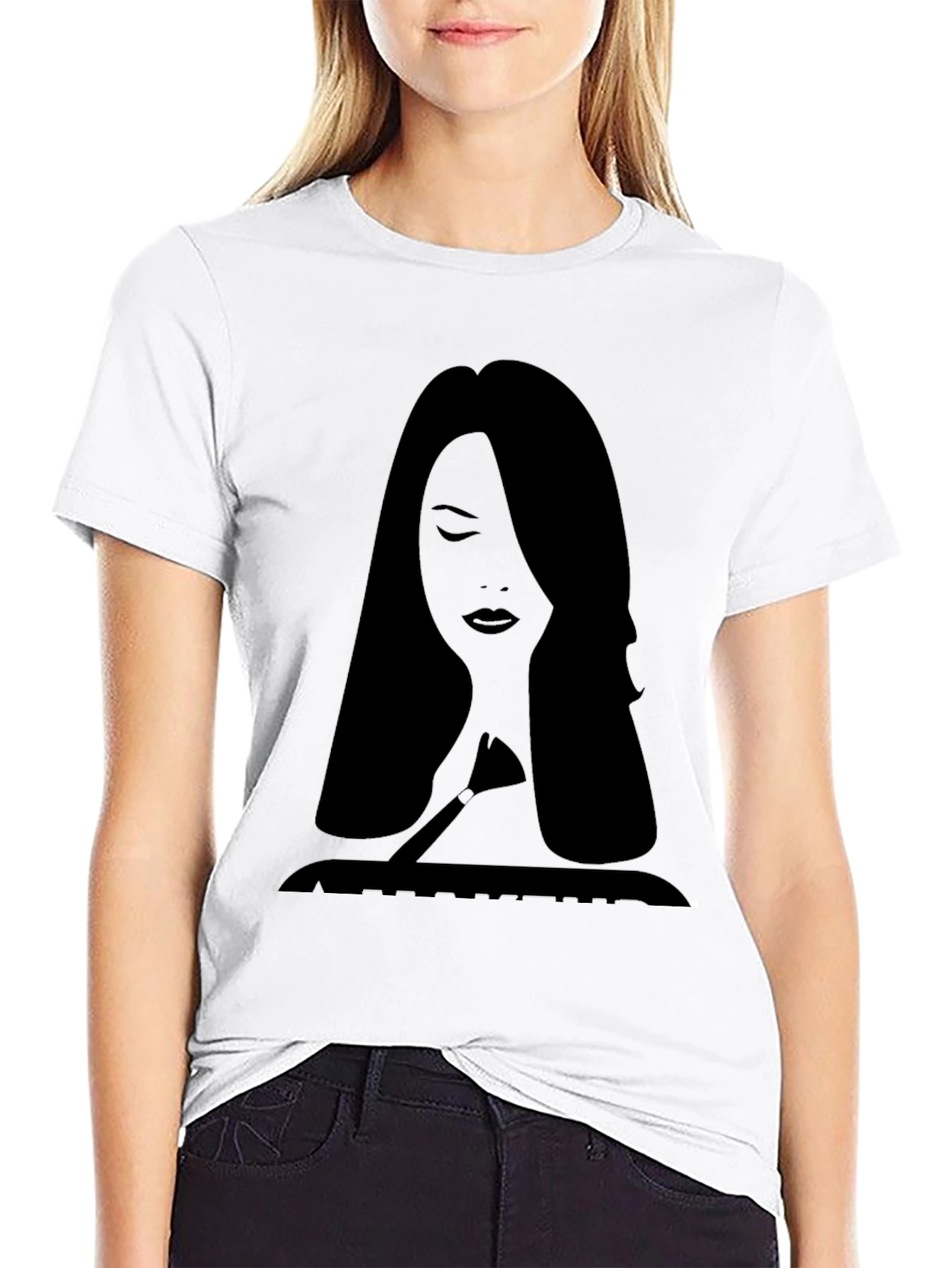 Makeup Artist Silhouette Black T-Shirt