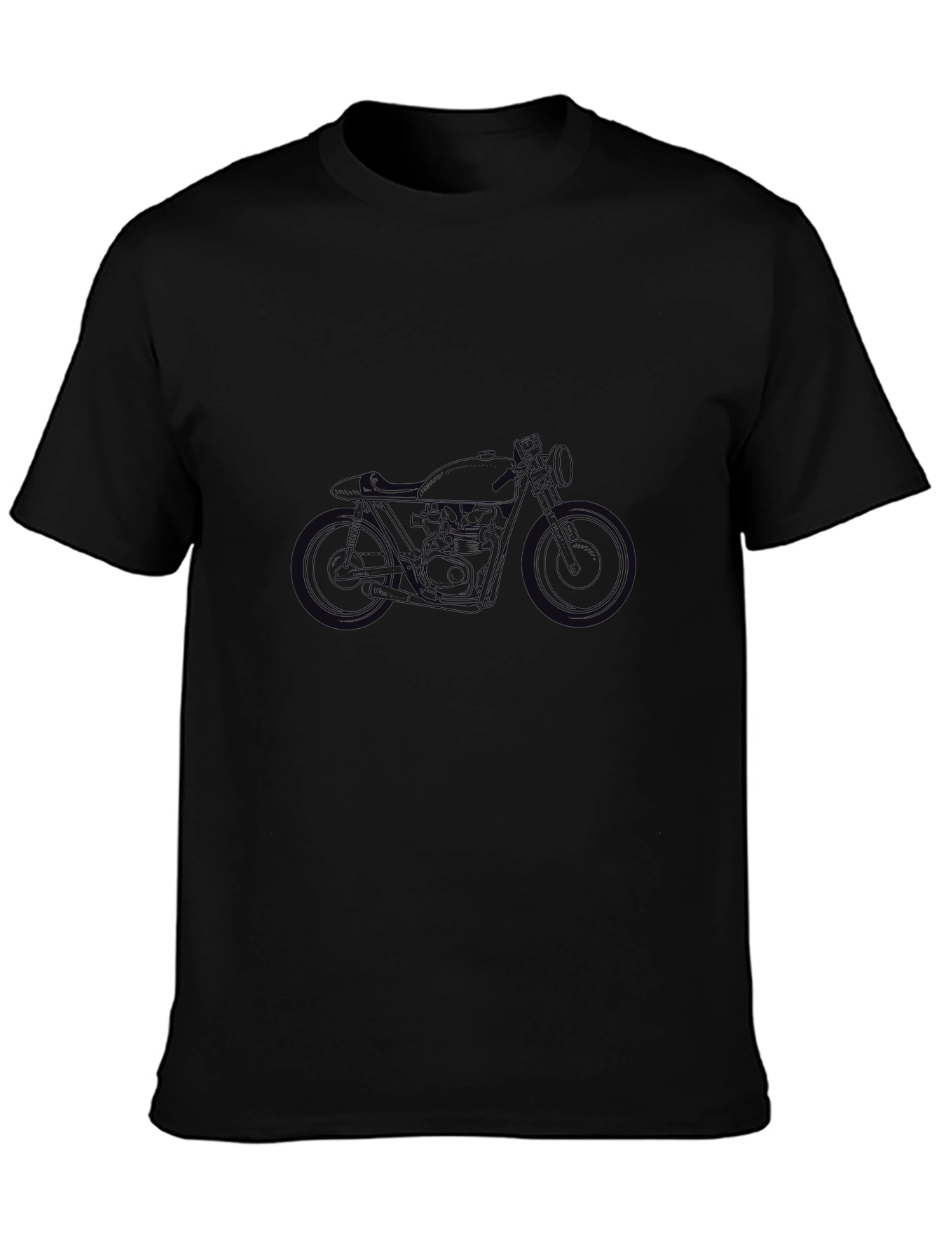 Black Motorcycle Graphic Tee - Casual Style