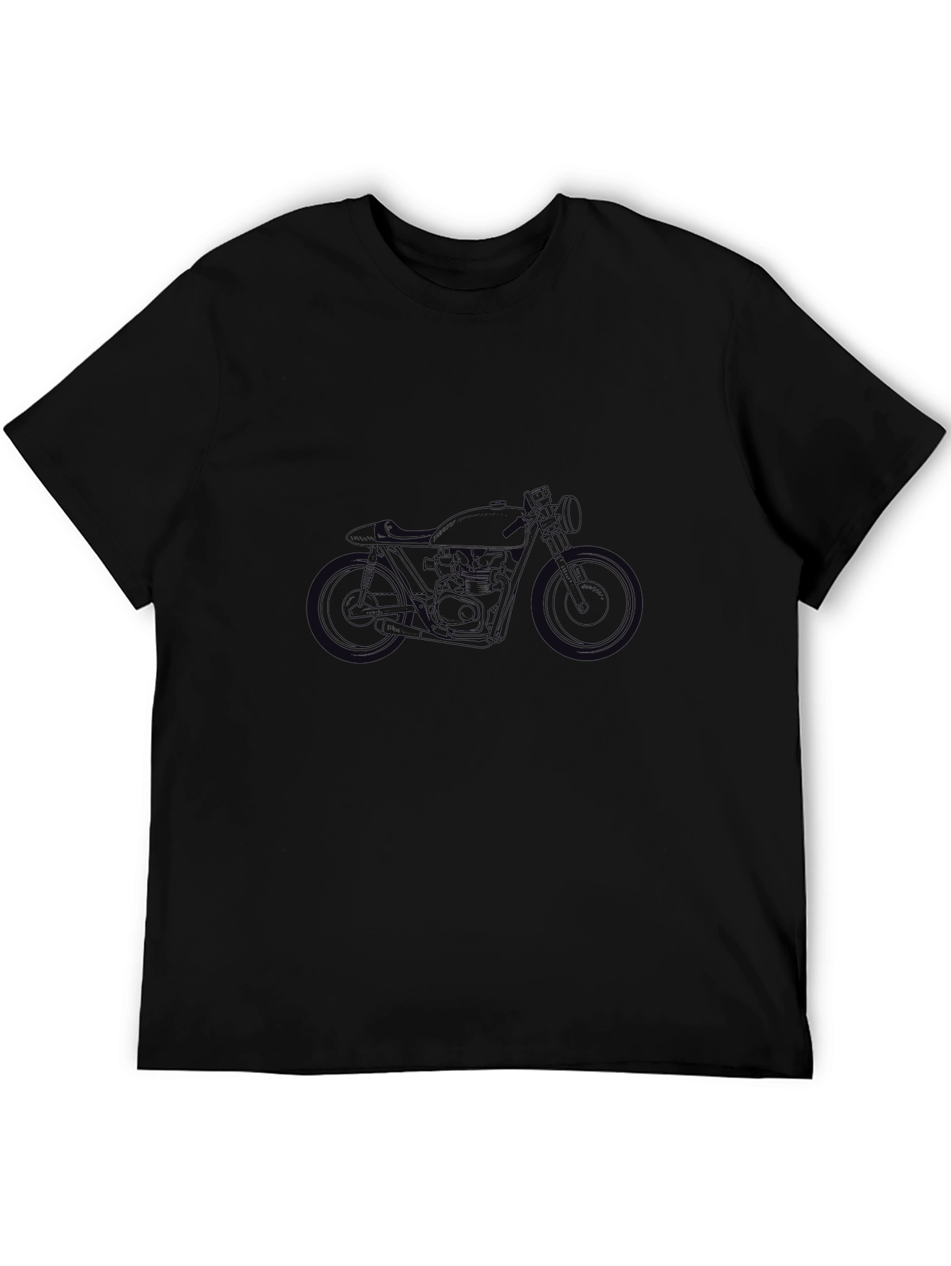 Black Motorcycle Graphic Tee - Casual Style