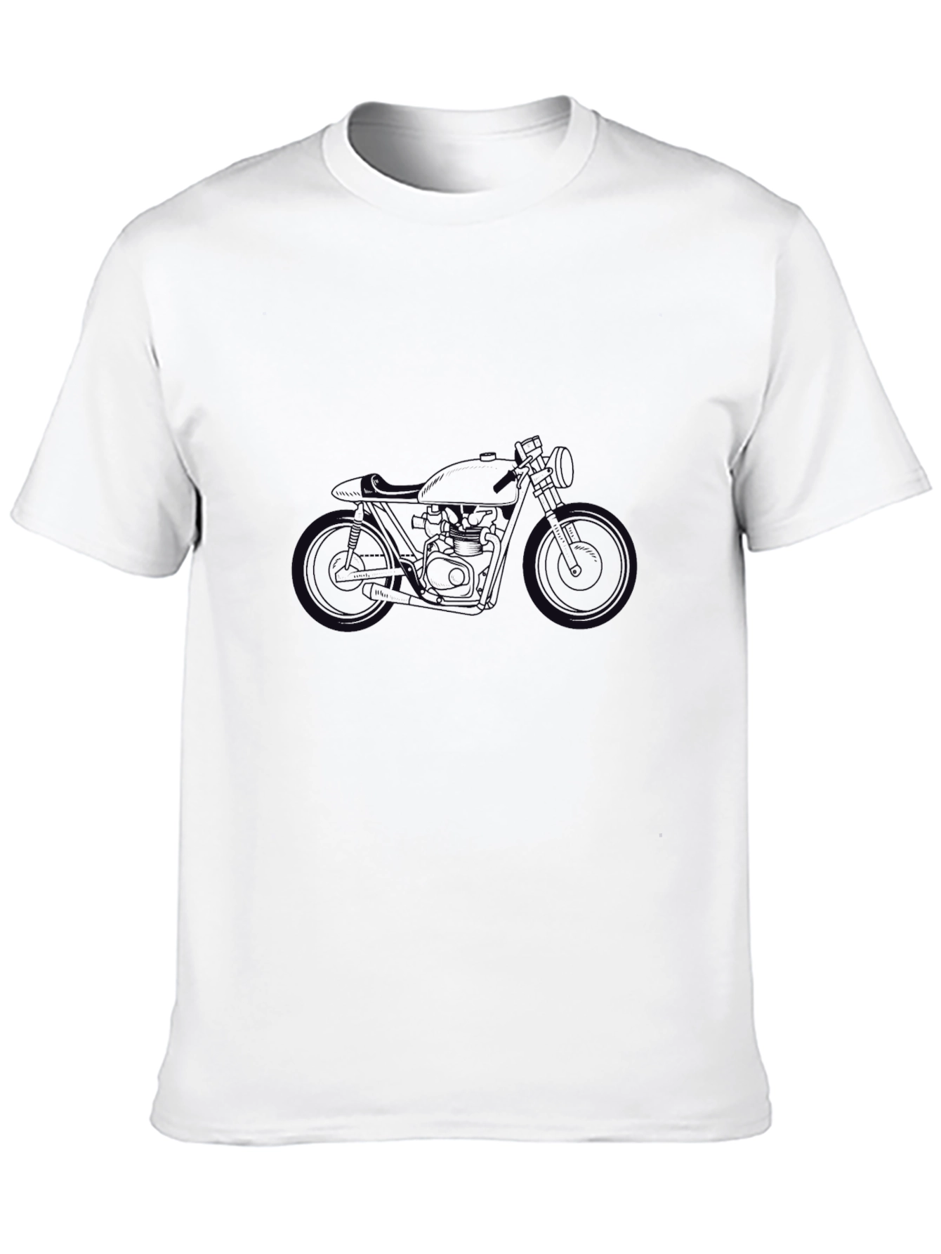 Black Motorcycle Graphic Tee - Casual Style