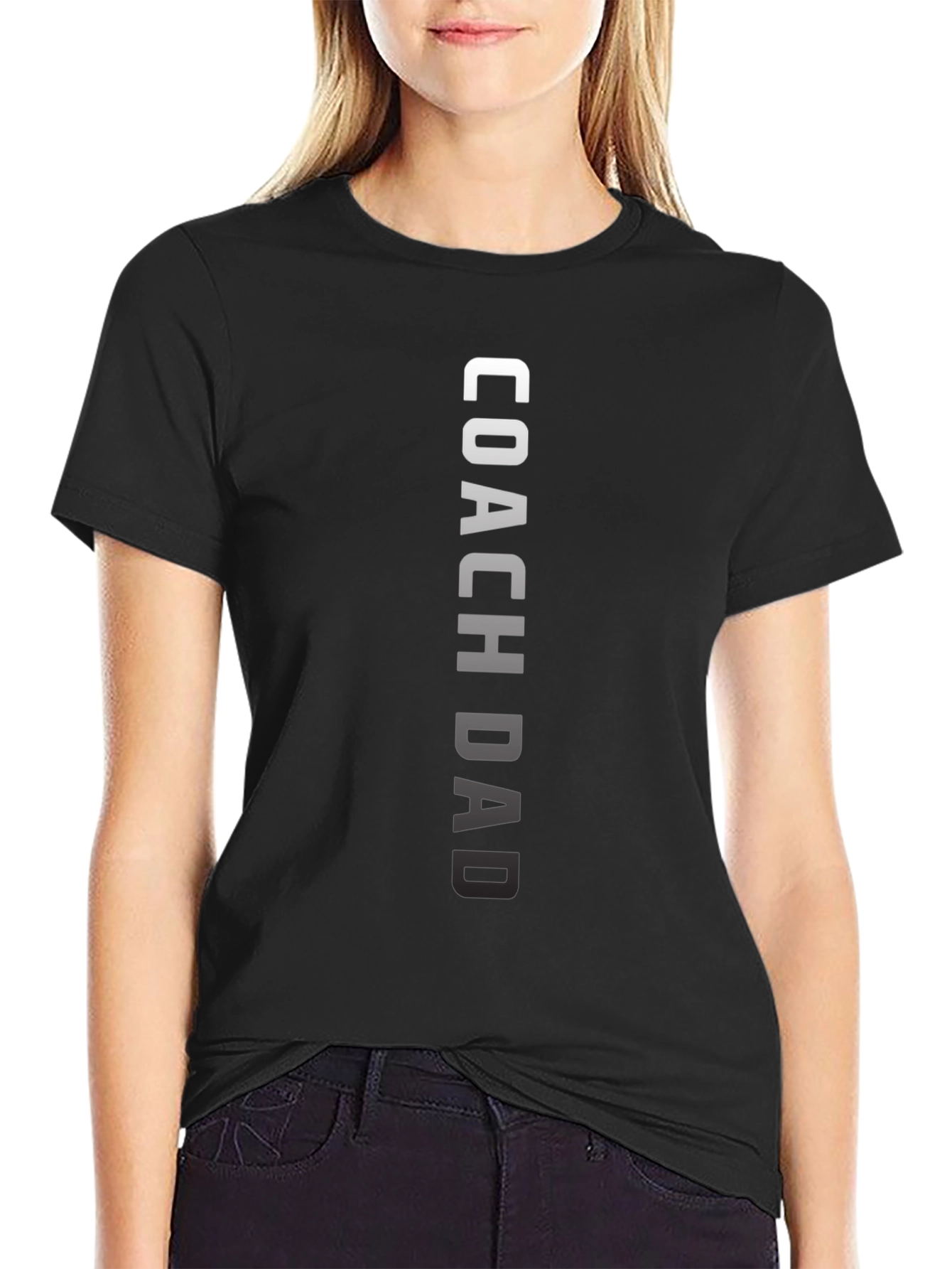 Coach Dad Graphic T-Shirt - Black Casual Tee
