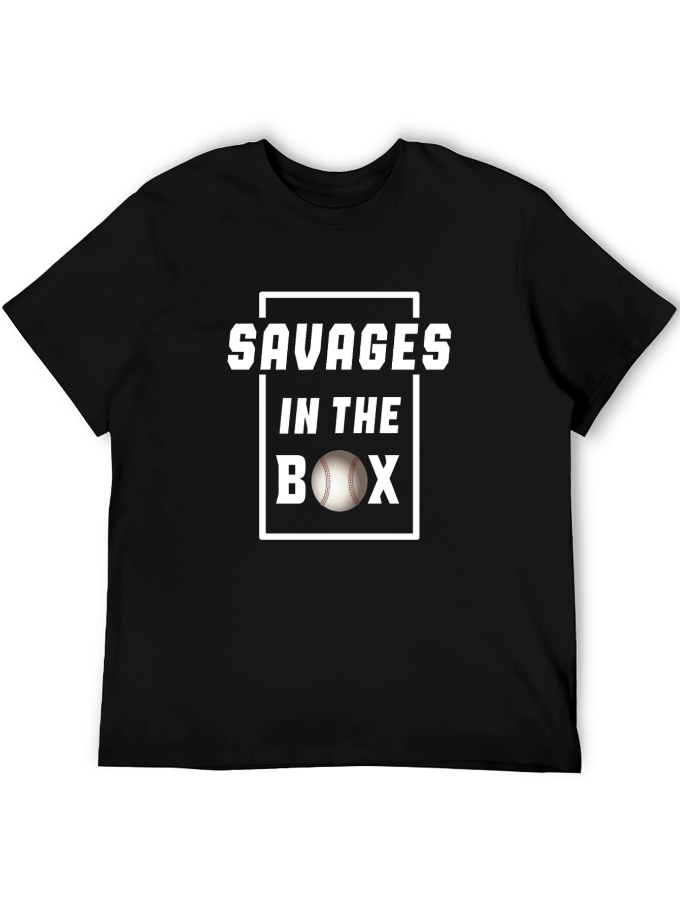 Savages in the Box Baseball Graphic T-Shirt