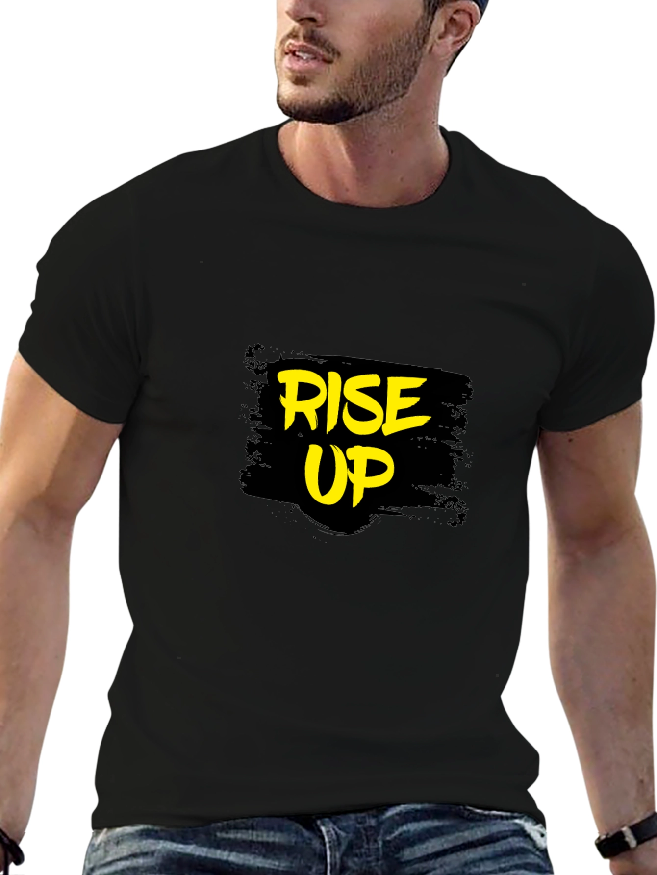 Rise Up Black Graphic T-Shirt