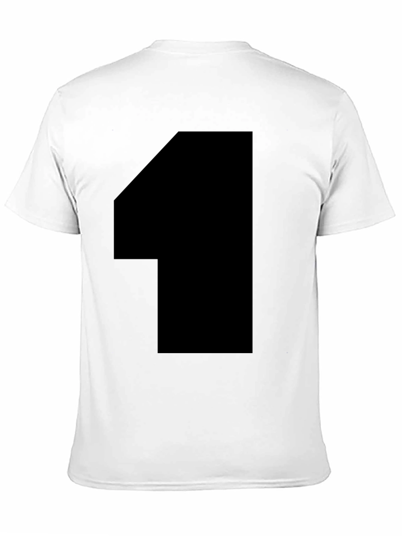 Black T-Shirt with Bold 1 Graphic