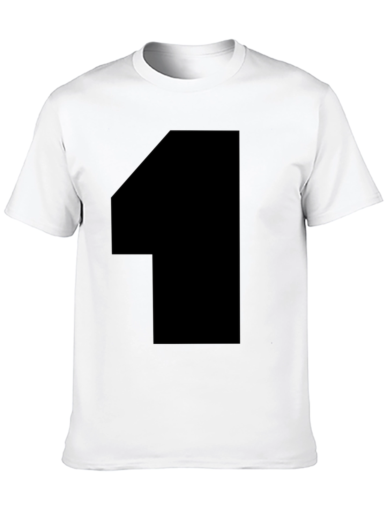 Black T-Shirt with Bold 1 Graphic