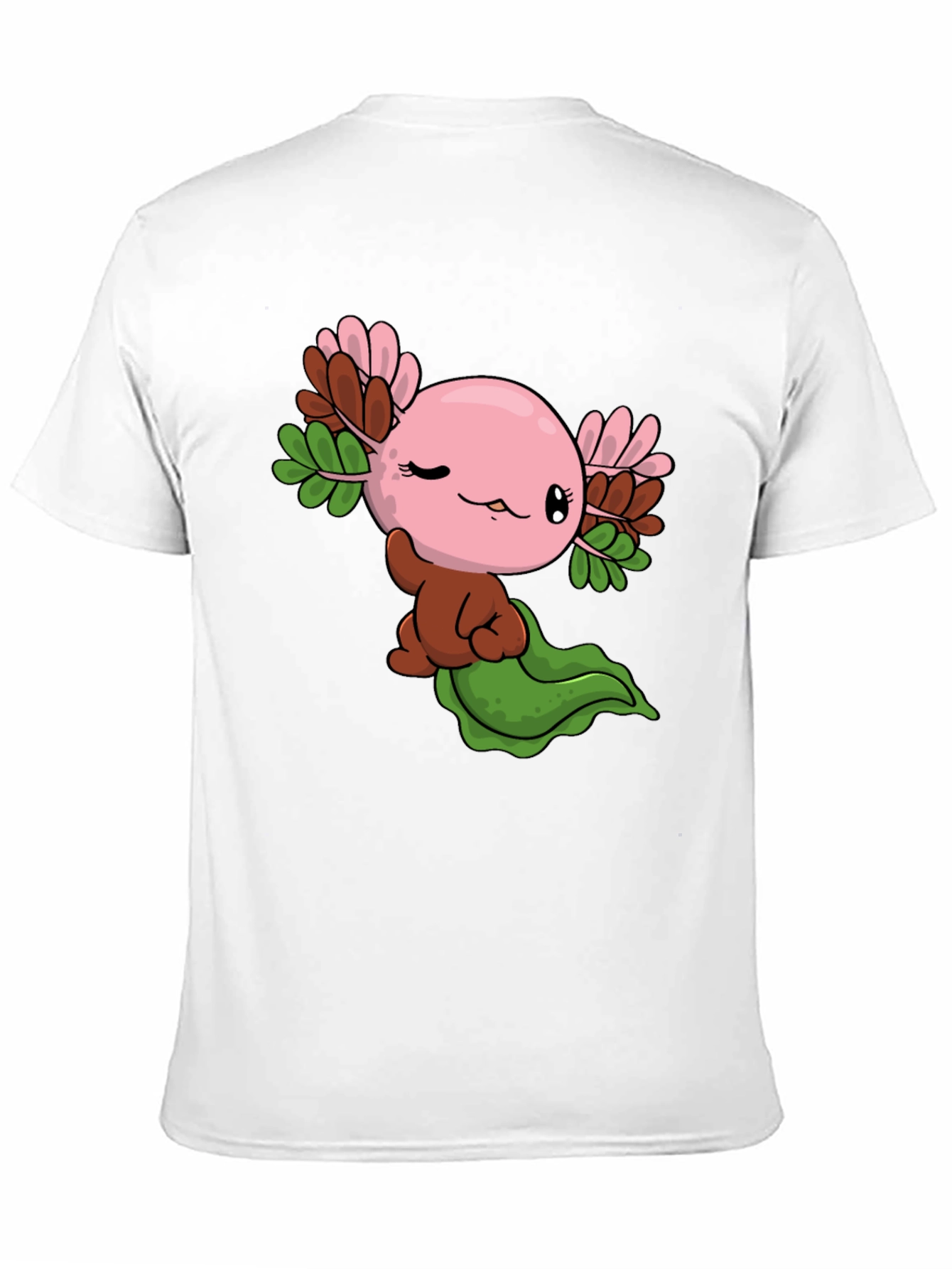 Cute Axolotl Cartoon Black T-Shirt