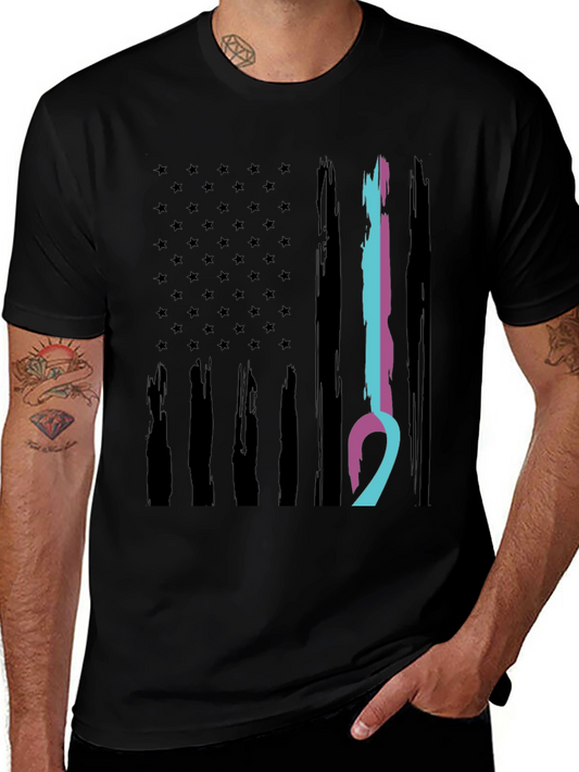 American Flag Ribbon Graphic T-Shirt