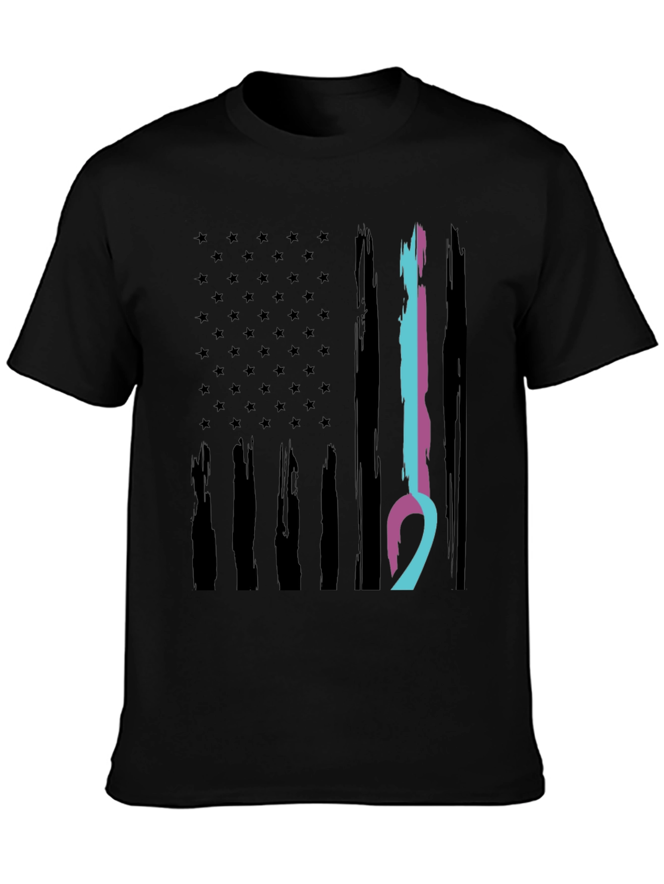 American Flag Ribbon Graphic T-Shirt