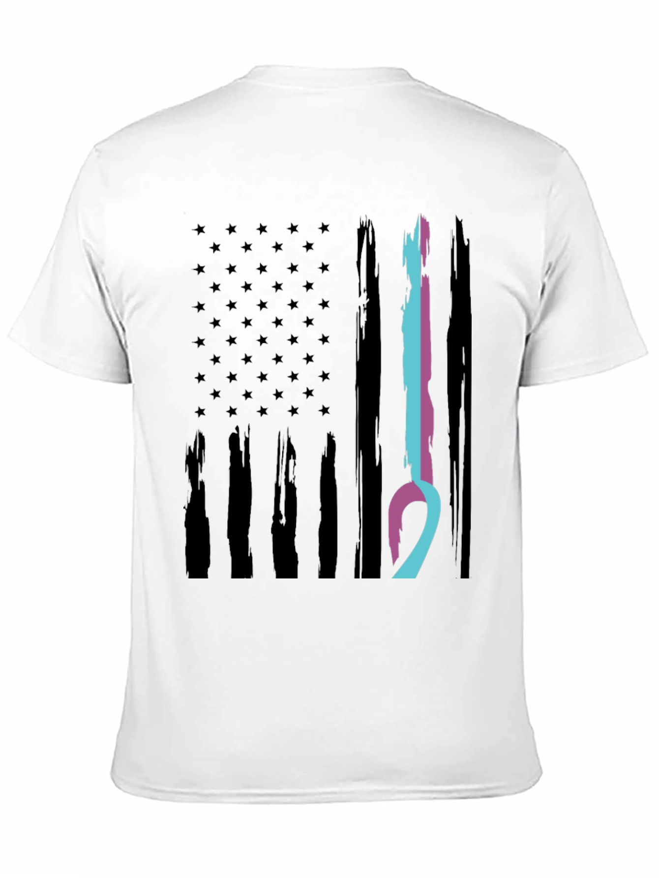 American Flag Ribbon Graphic T-Shirt