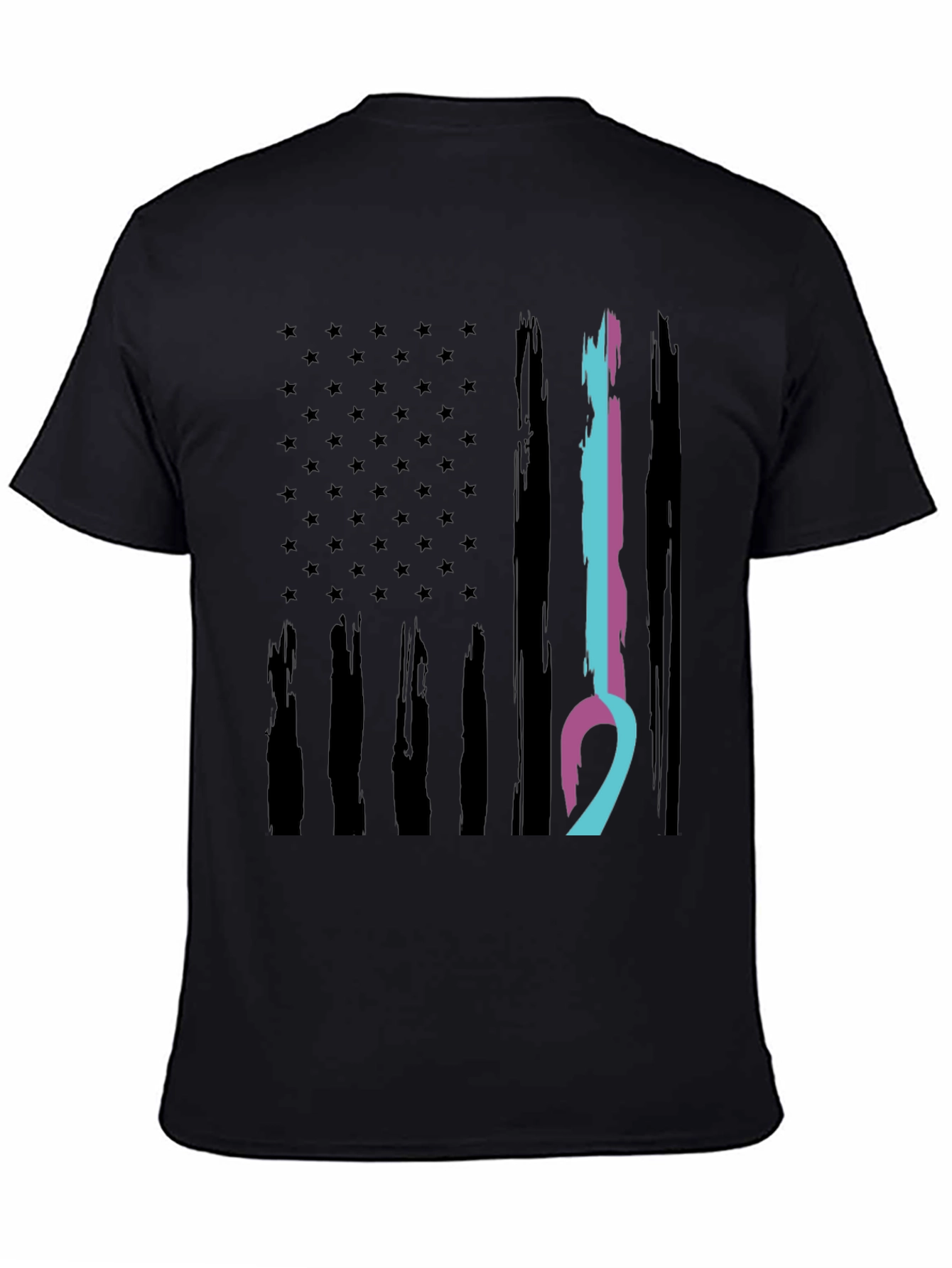 American Flag Ribbon Graphic T-Shirt