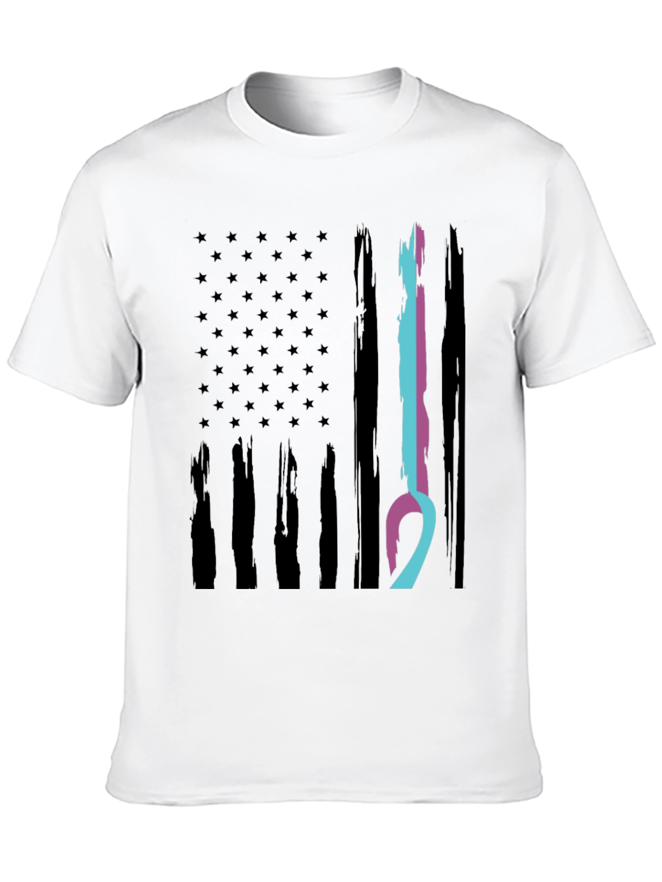American Flag Ribbon Graphic T-Shirt