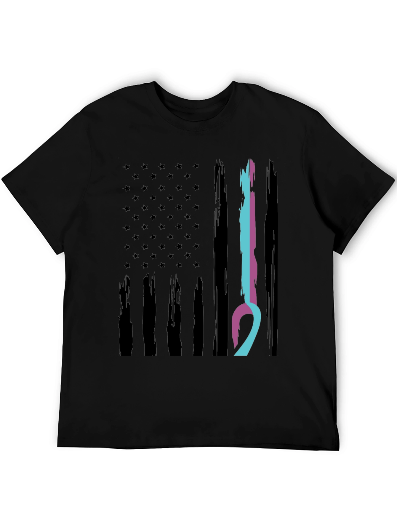 American Flag Ribbon Graphic T-Shirt