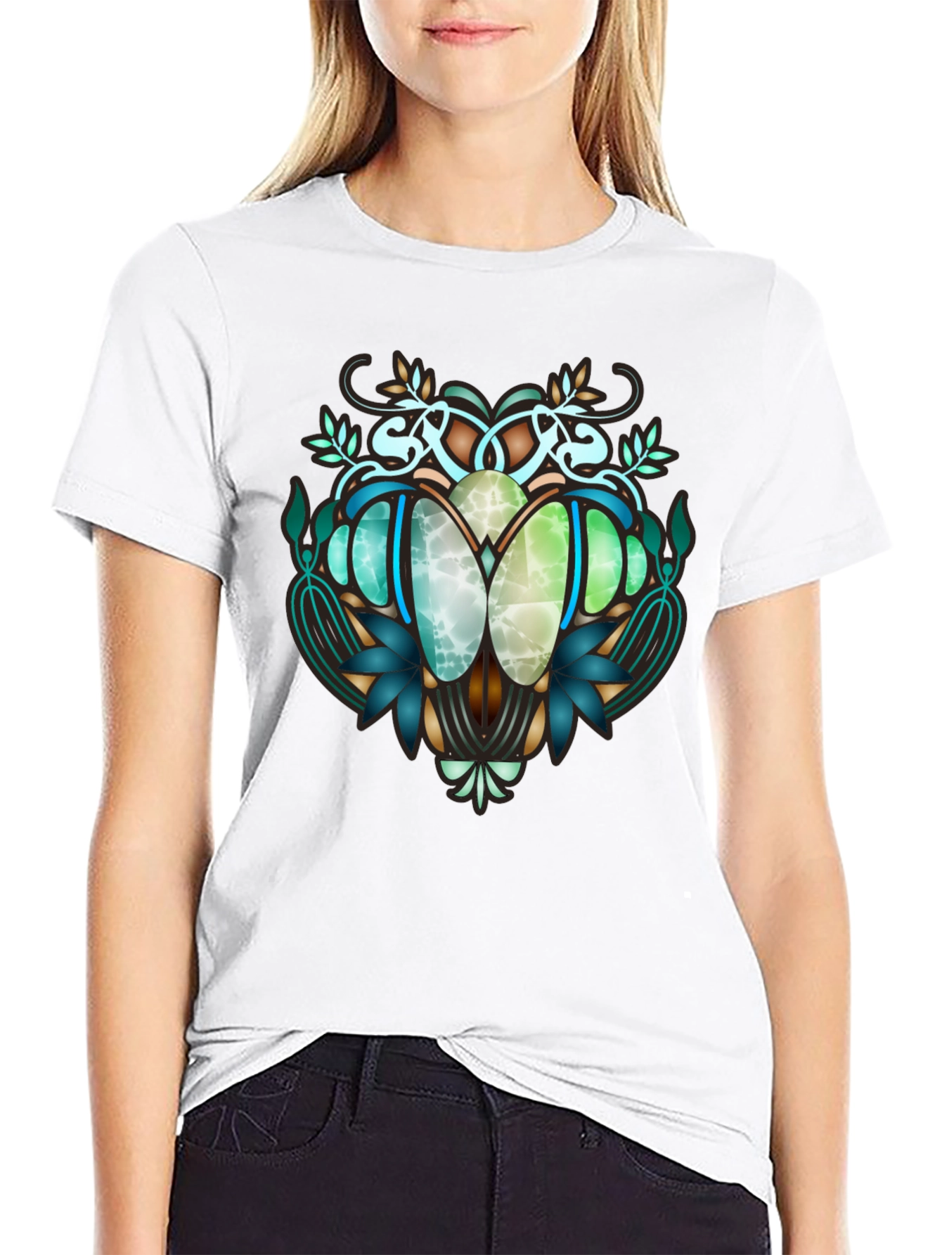 Art Nouveau Beetle Graphic T-Shirt