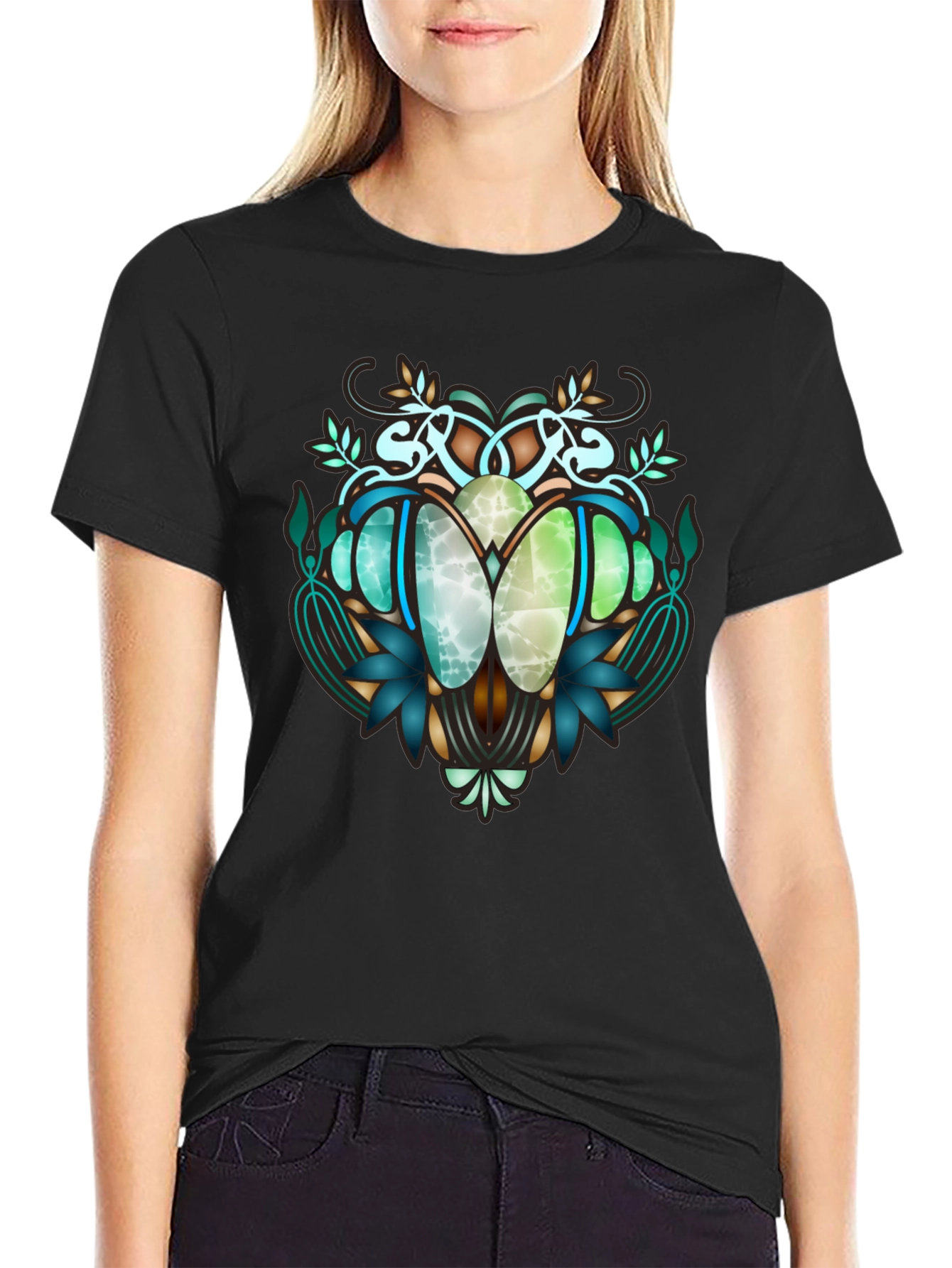 Art Nouveau Beetle Graphic T-Shirt