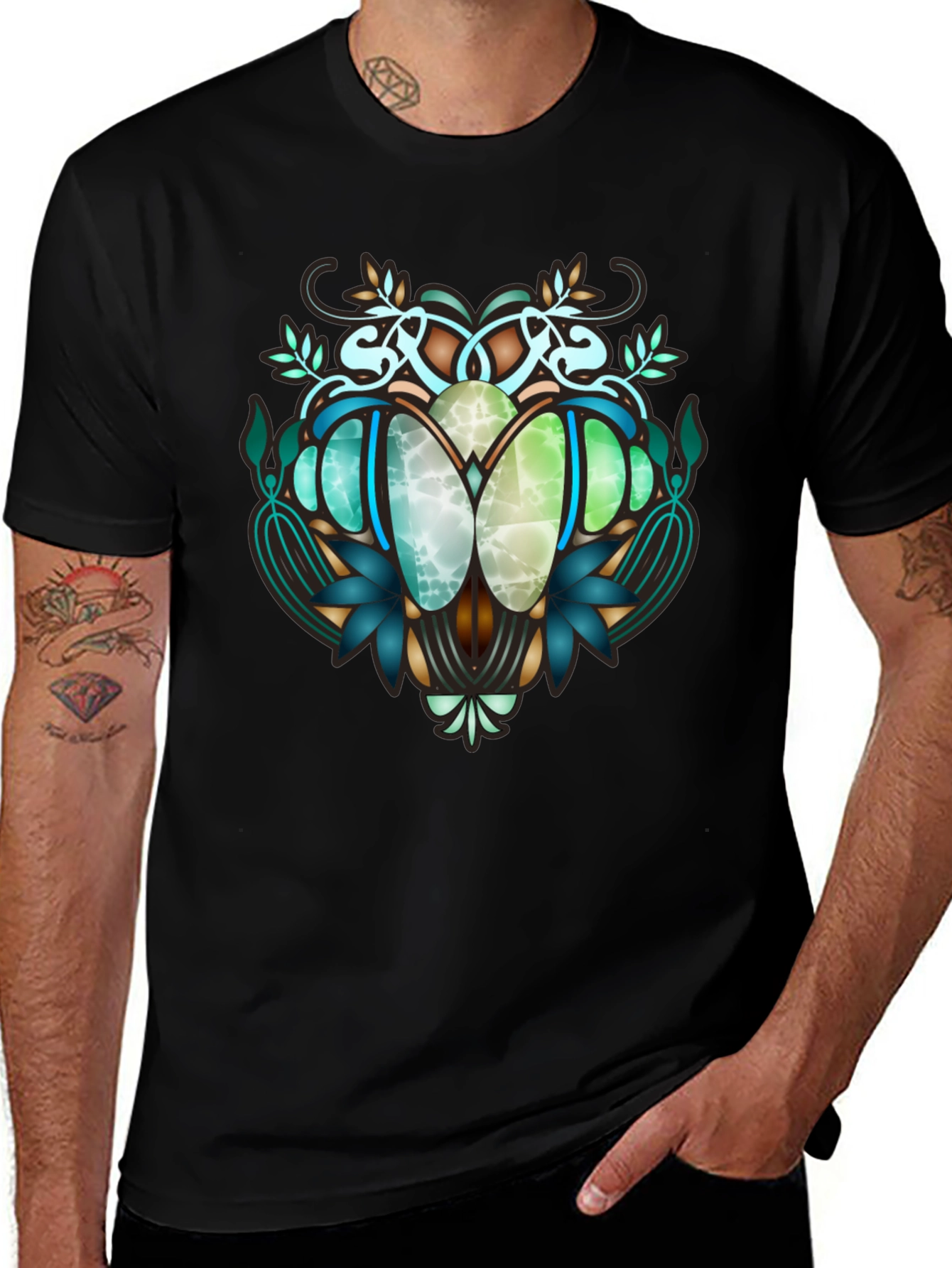 Art Nouveau Beetle Graphic T-Shirt