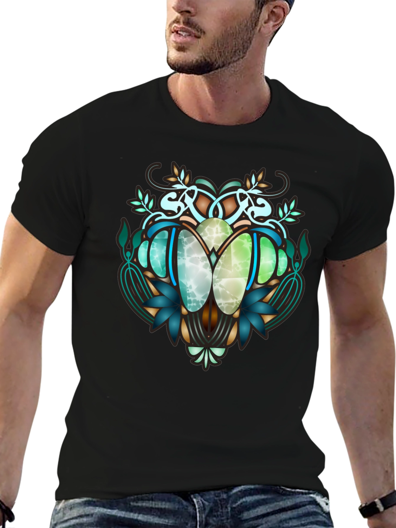 Art Nouveau Beetle Graphic T-Shirt
