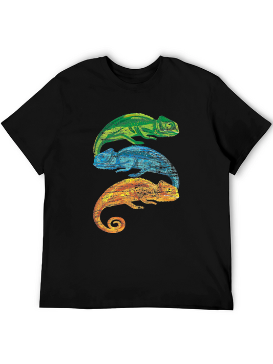Chameleon Stack Graphic Tee - Cool Lizard Shirt