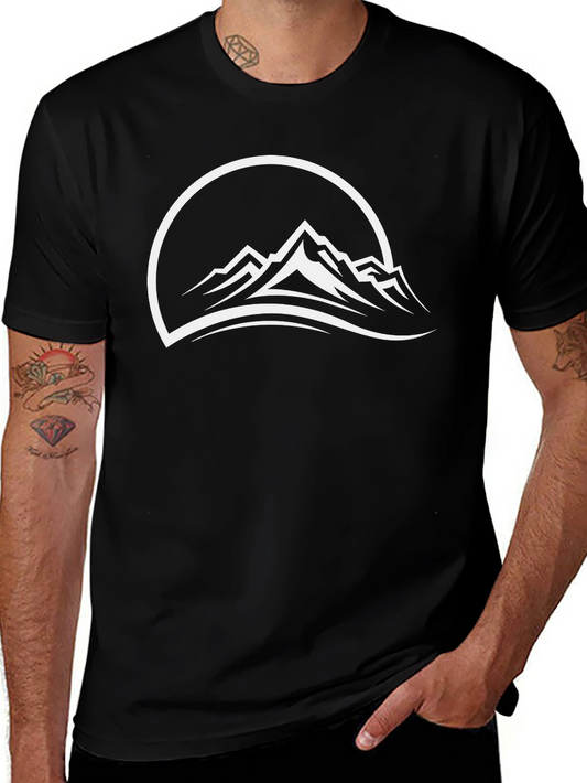 Black T-Shirt with Mountain Graphic