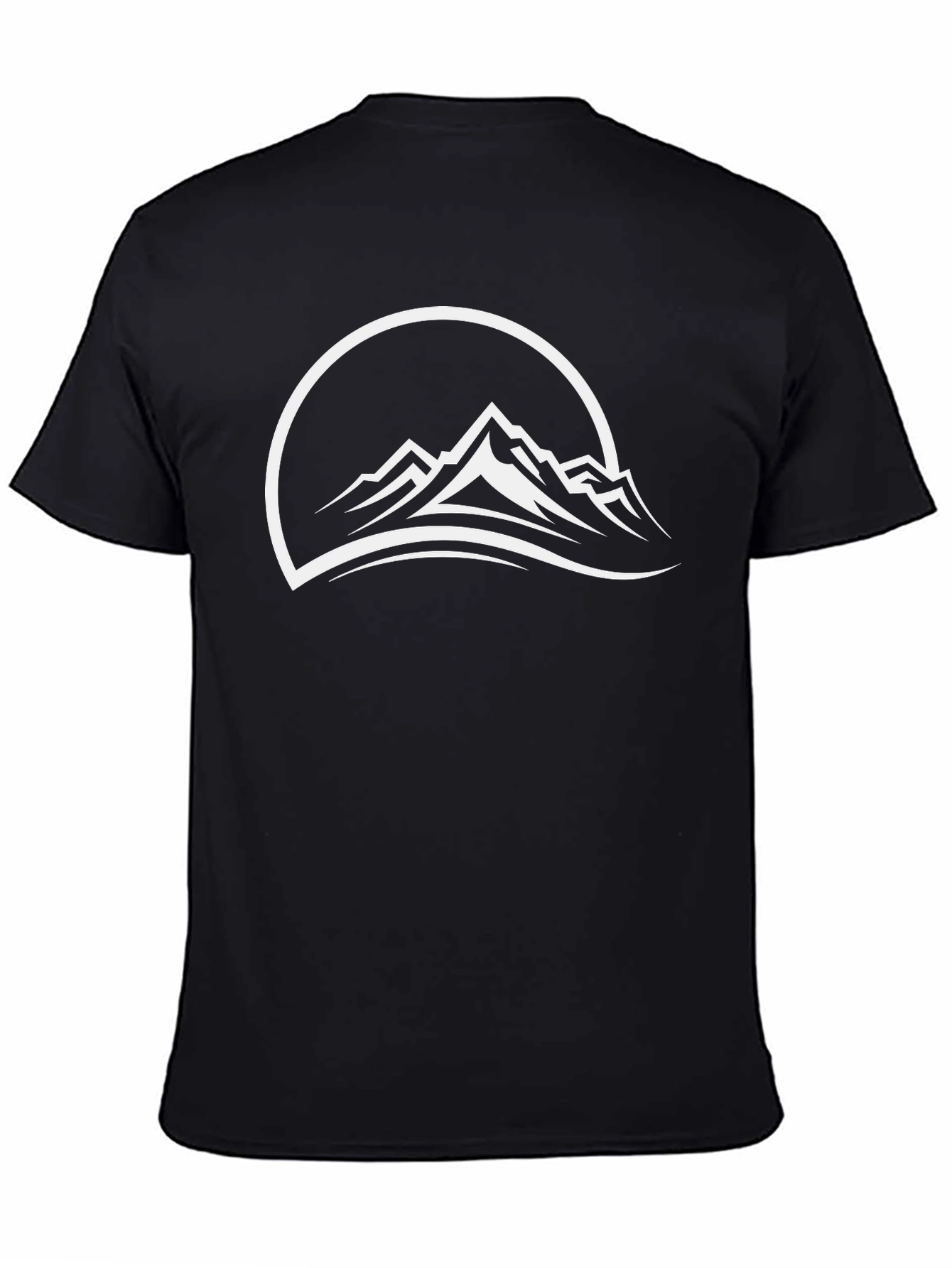 Black T-Shirt with Mountain Graphic