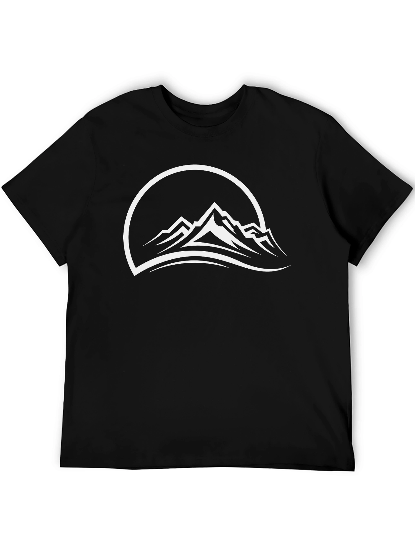 Black T-Shirt with Mountain Graphic