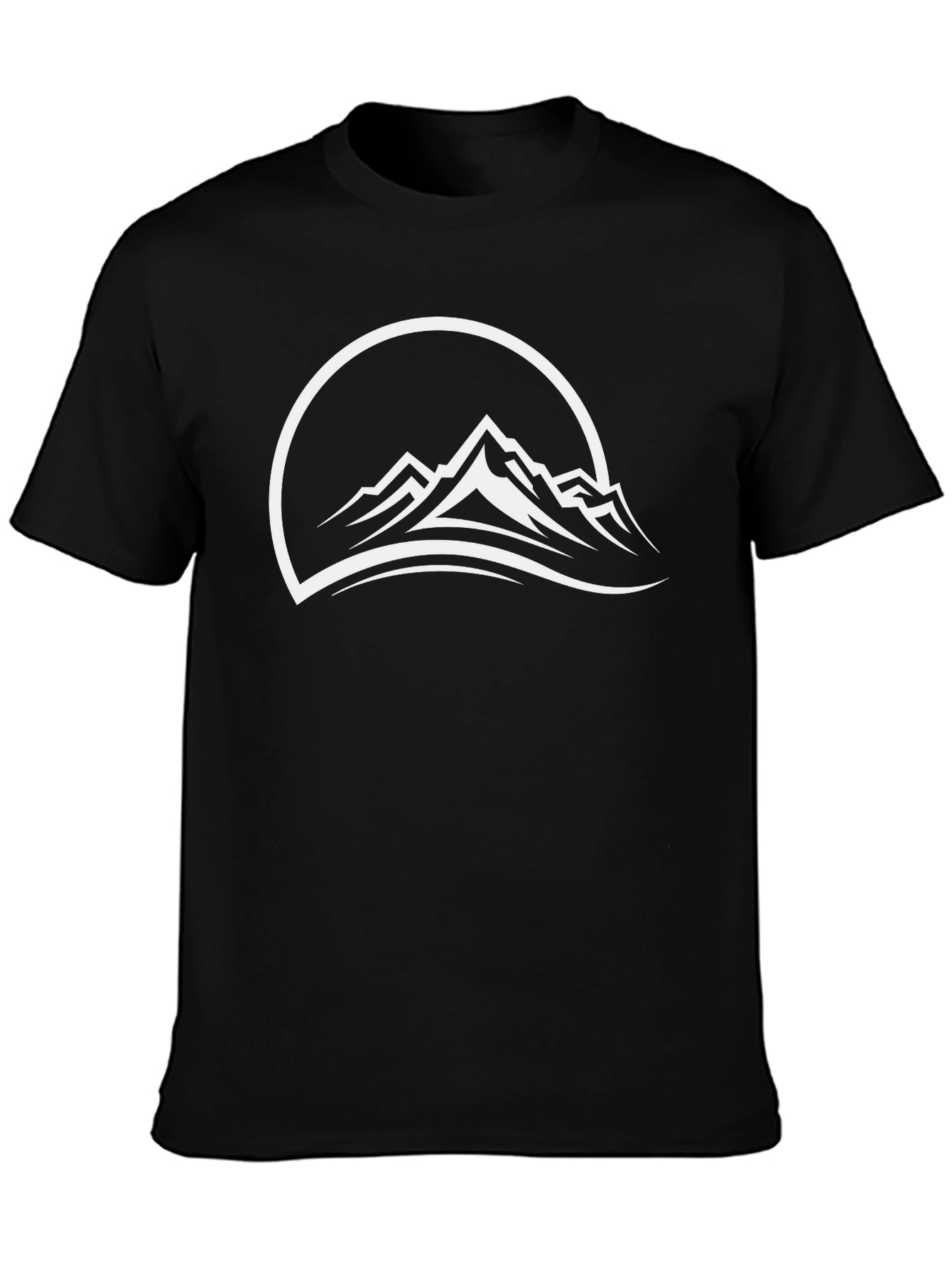 Black T-Shirt with Mountain Graphic