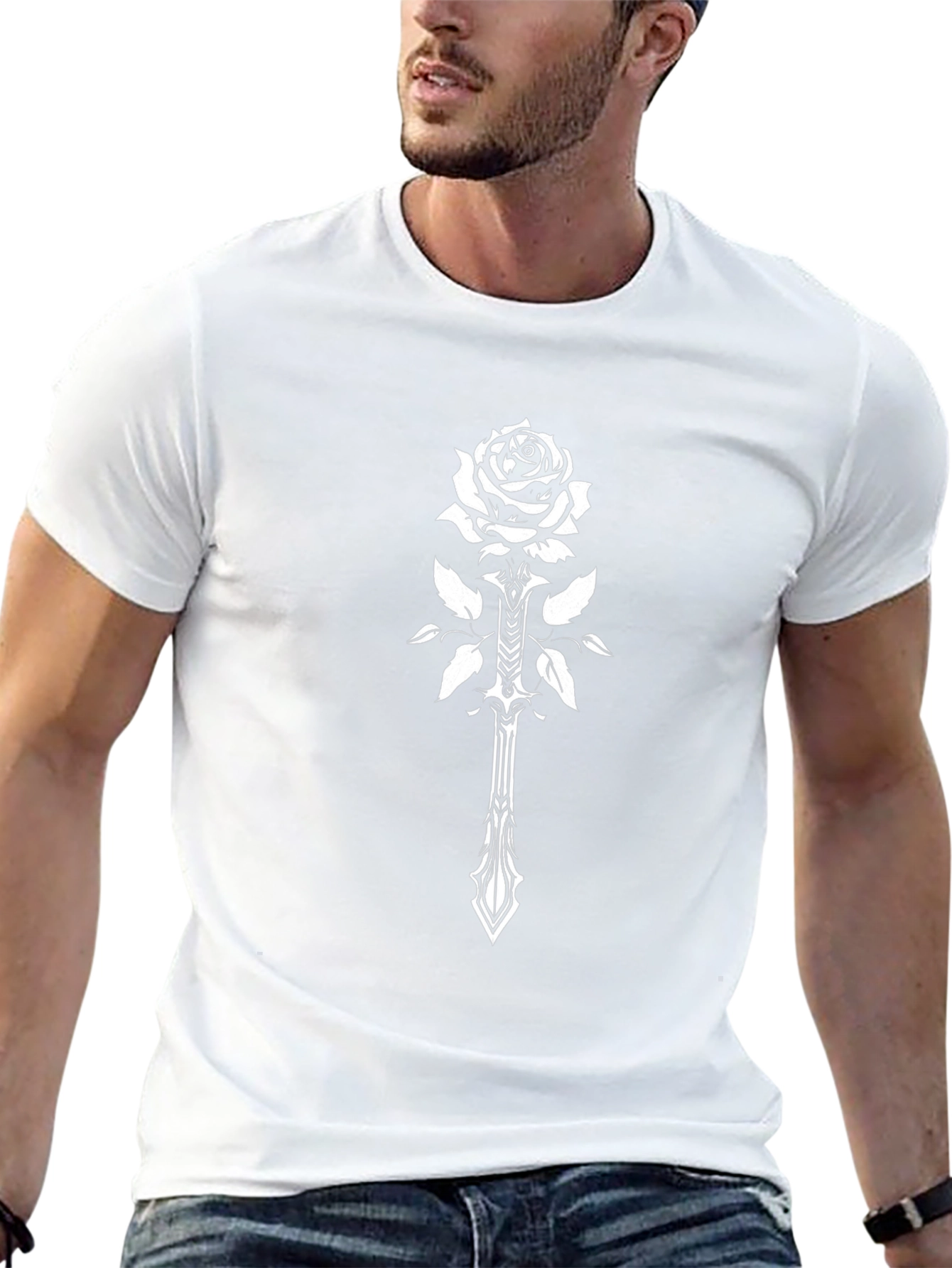 Rose & Sword Graphic Tee - Black