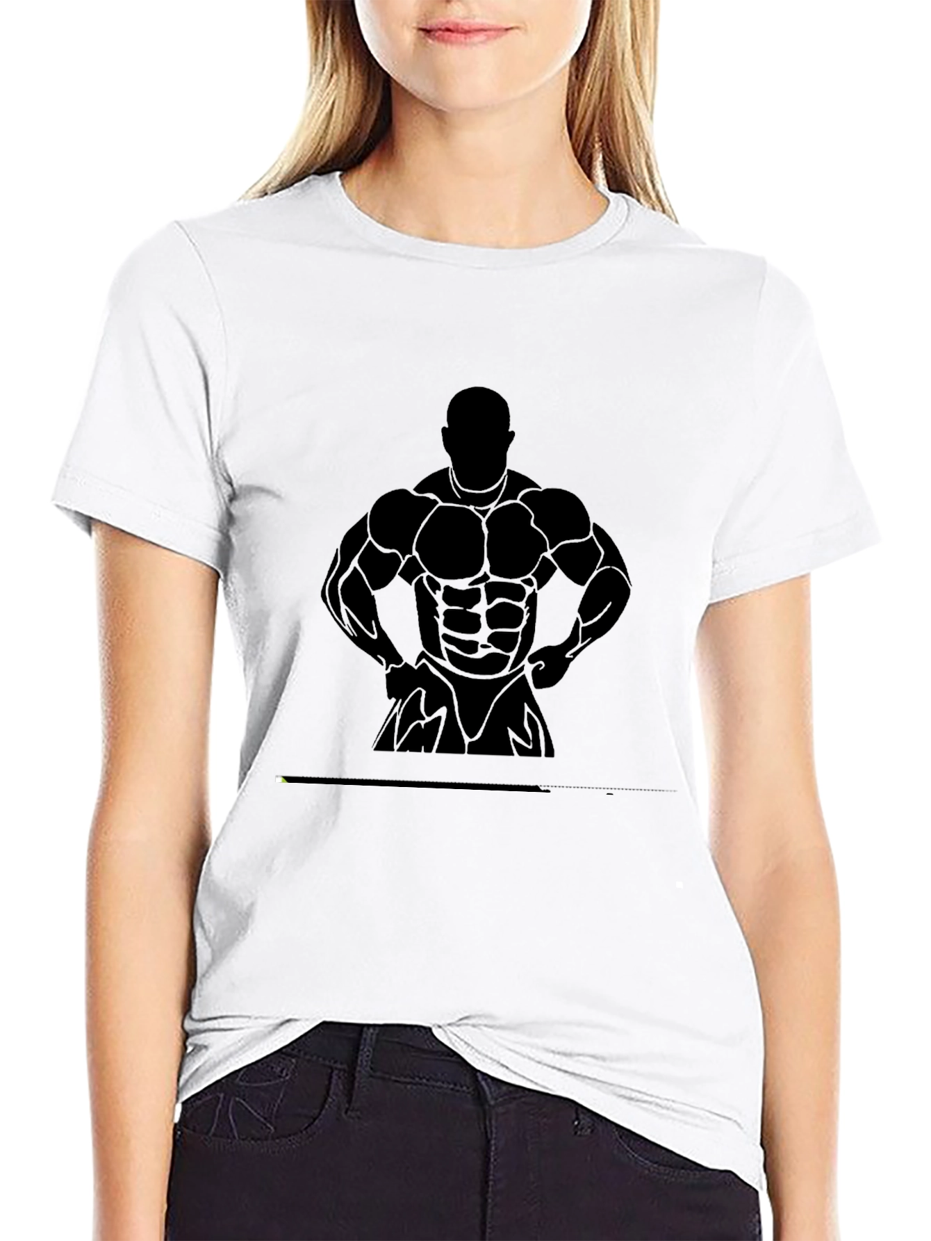Black Gym Silhouette T-Shirt - Bodybuilding Design