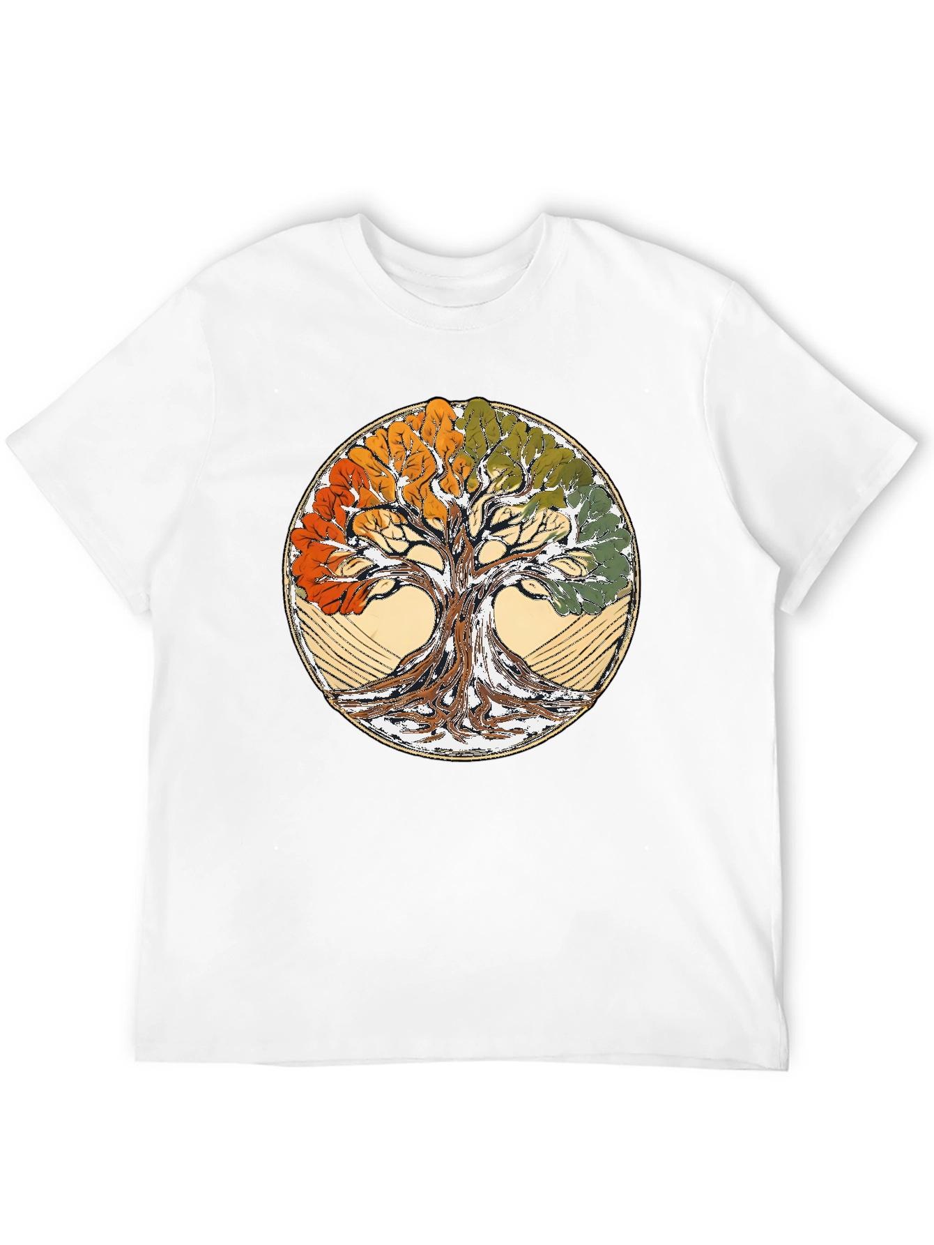 Four Seasons Tree of Life Black T-Shirt