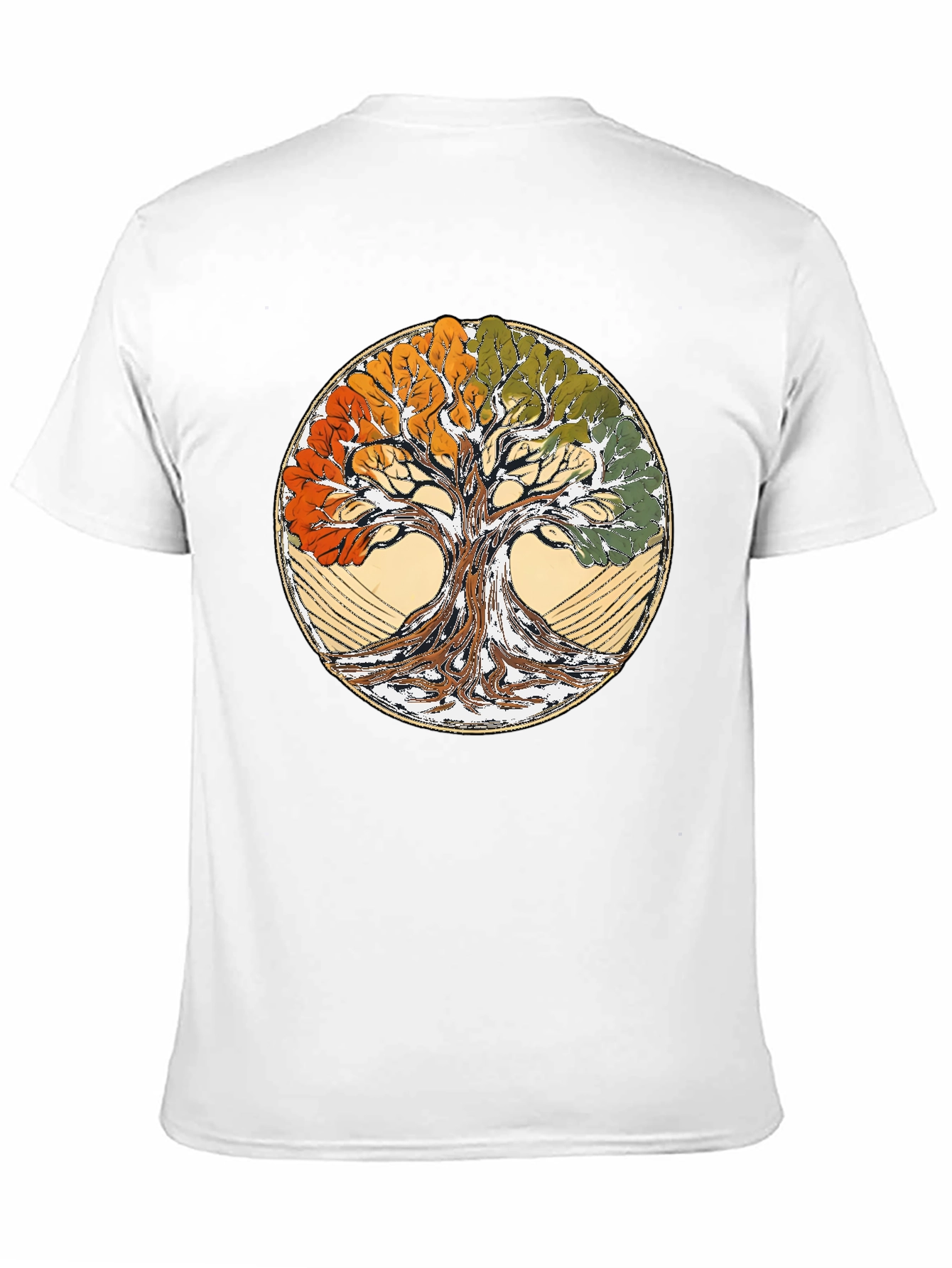 Four Seasons Tree of Life Black T-Shirt