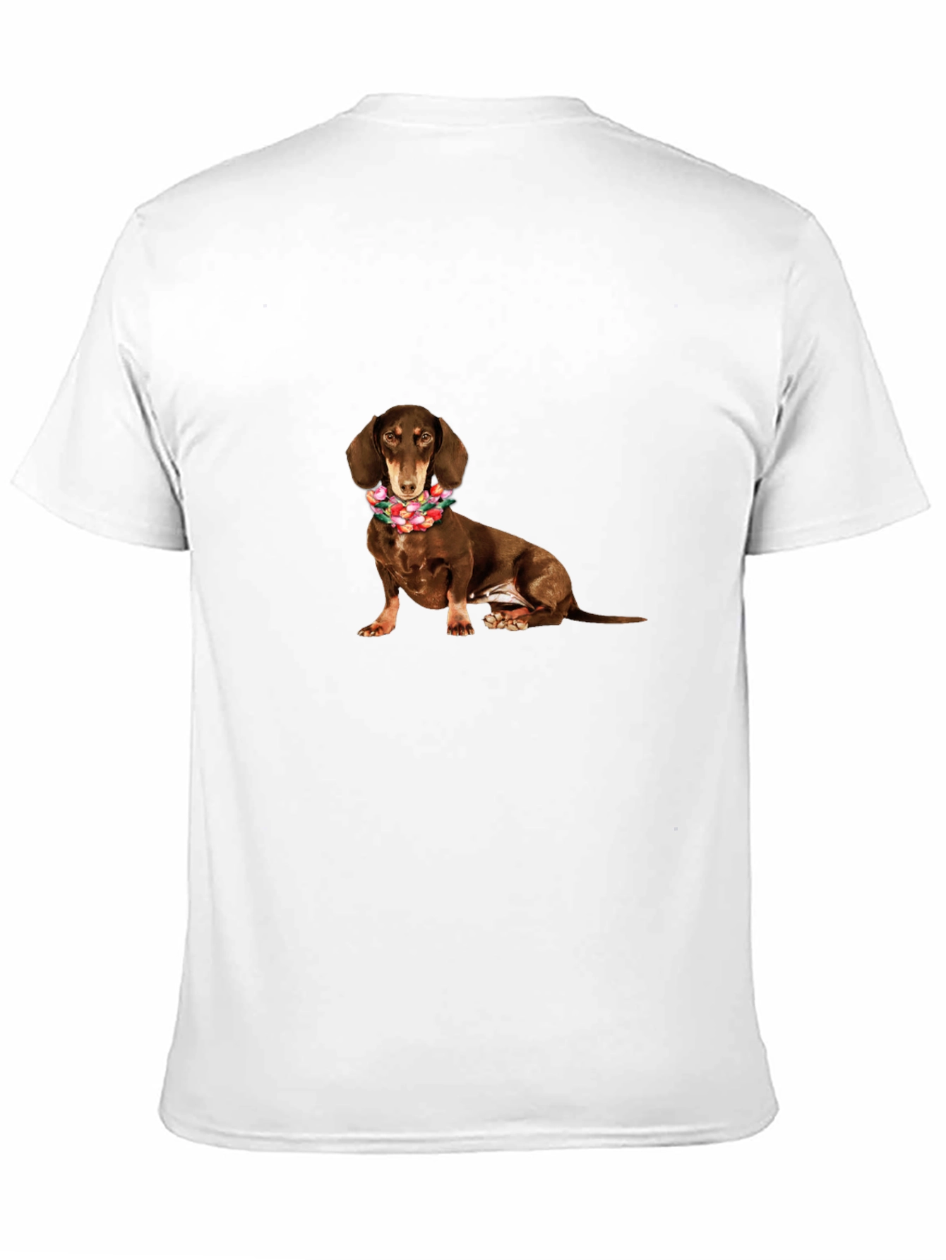 Dachshund Flower Crown Black T-Shirt