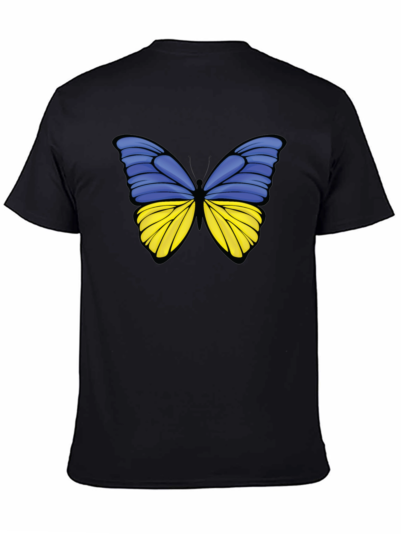 Ukraine Butterfly Black T-Shirt