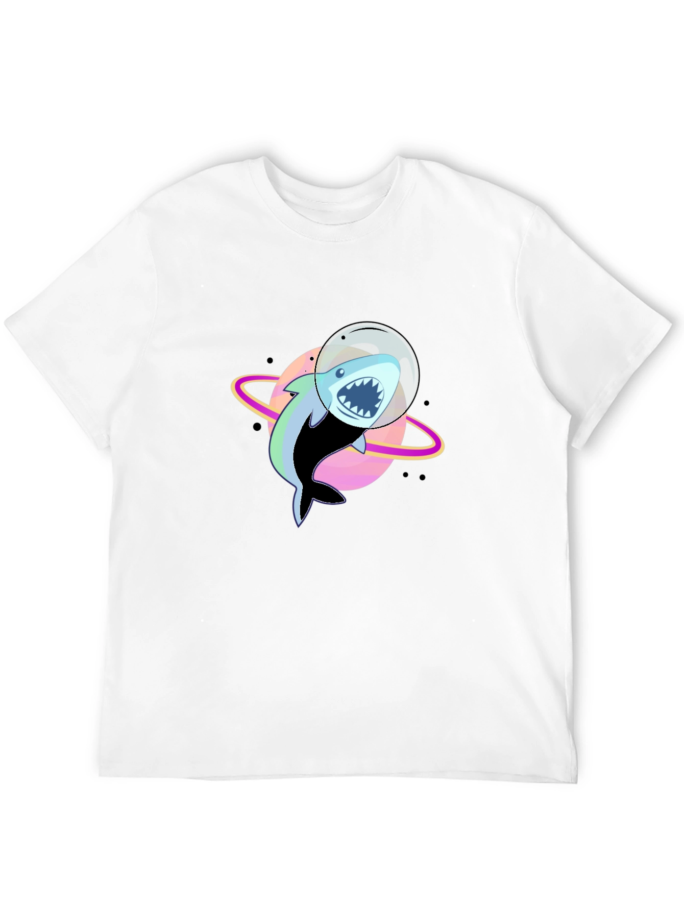 Shark Astronaut Graphic T-Shirt - Black