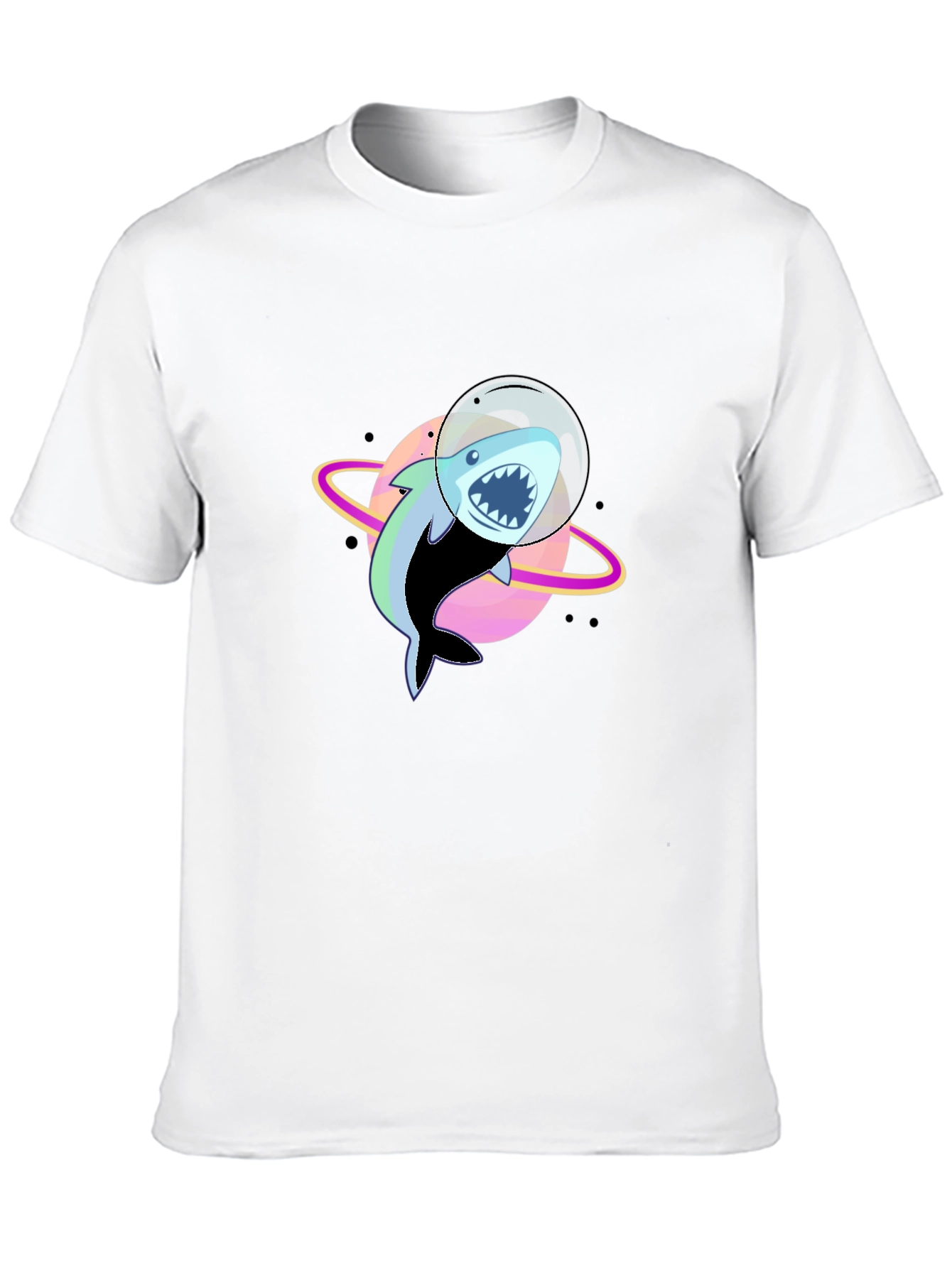 Shark Astronaut Graphic T-Shirt - Black