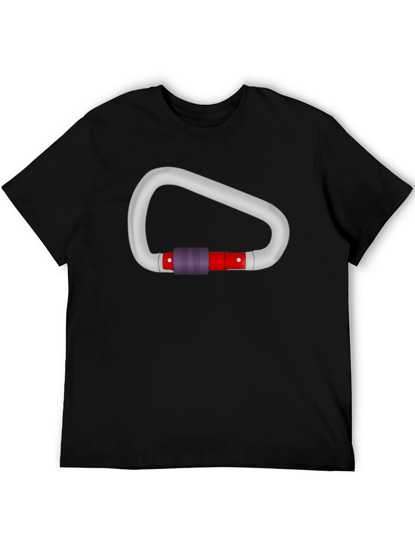 Carabiner Graphic Tee - Black Cotton T-Shirt