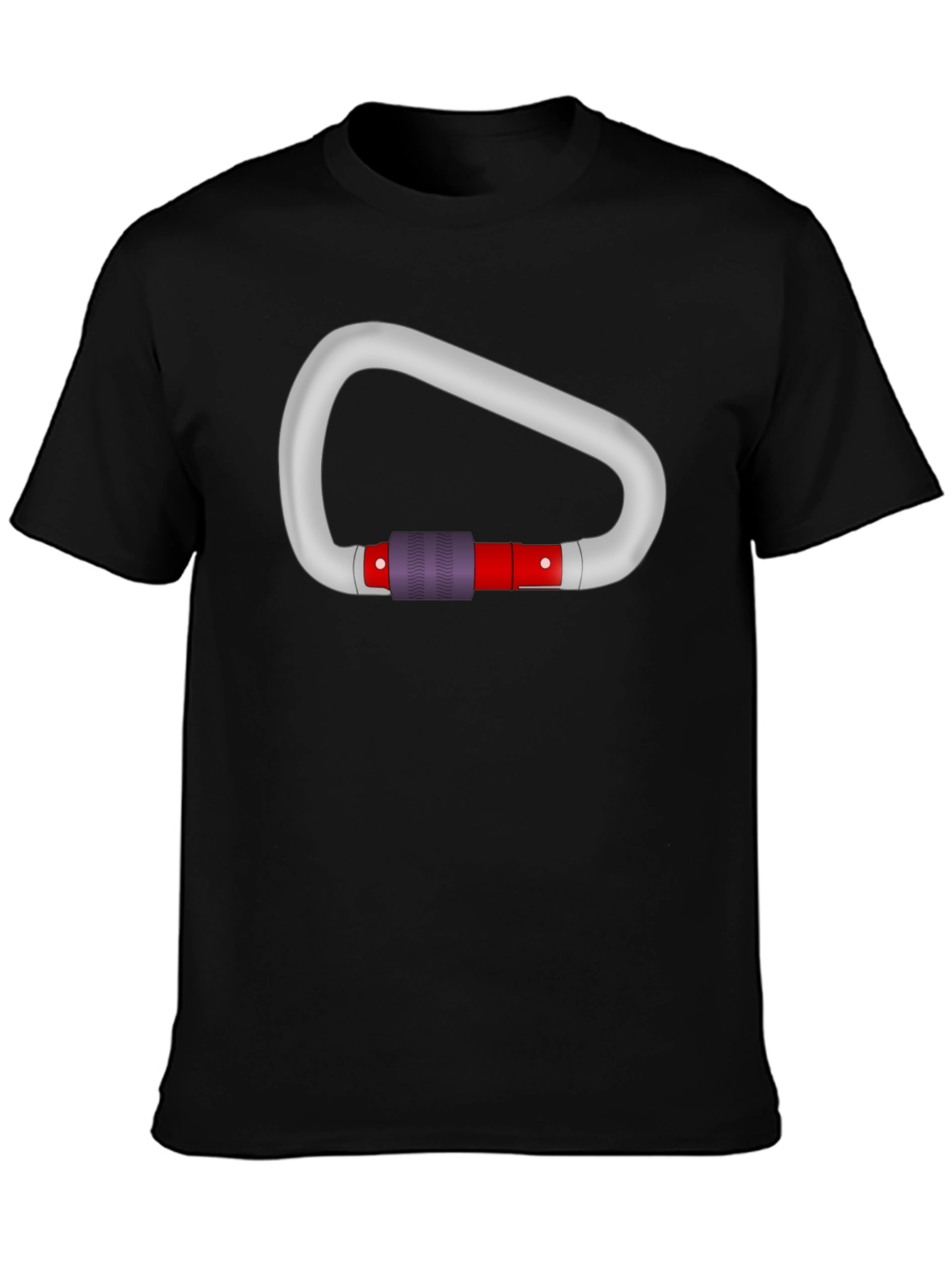 Carabiner Graphic Tee - Black Cotton T-Shirt