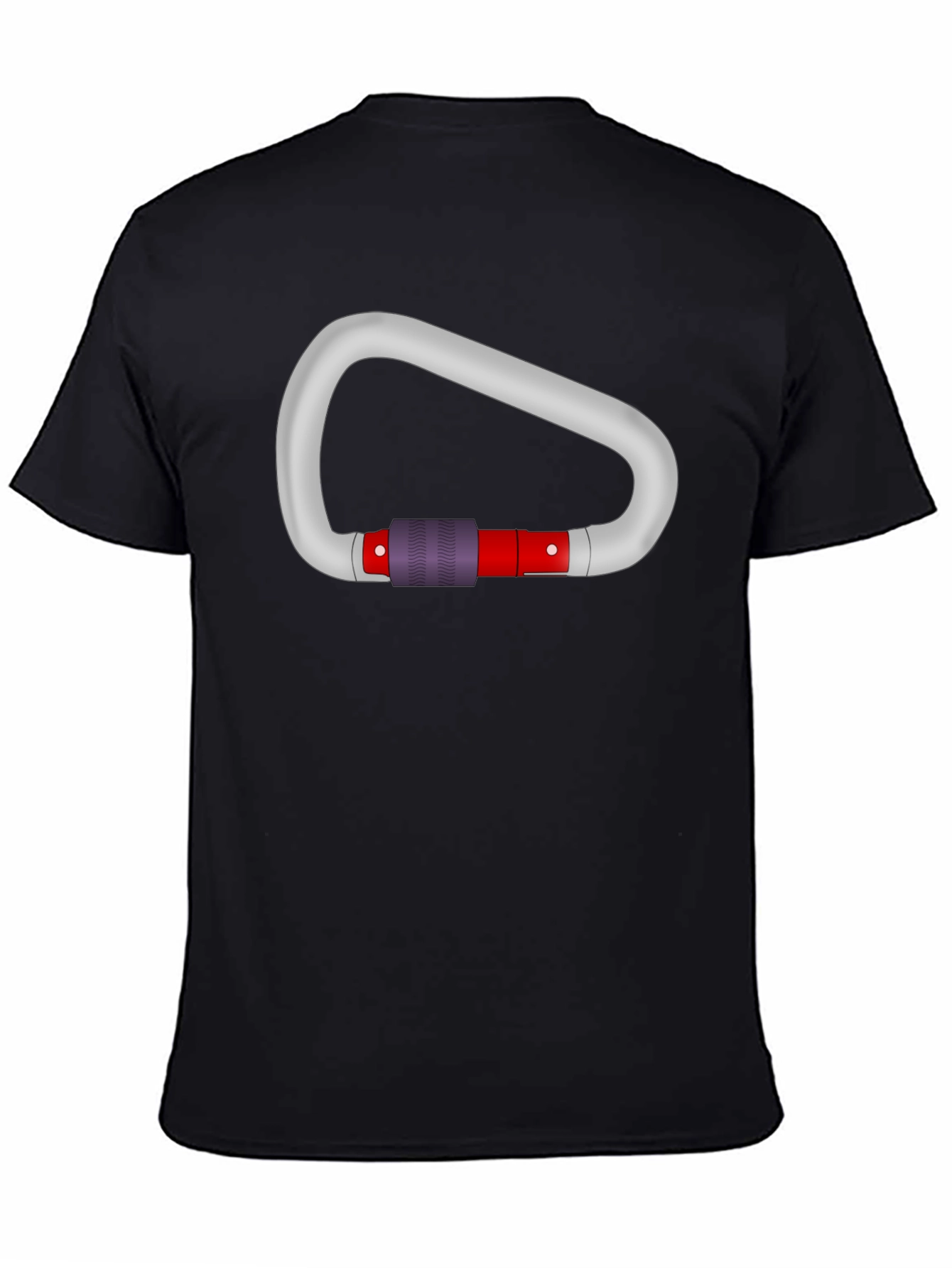 Carabiner Graphic Tee - Black Cotton T-Shirt