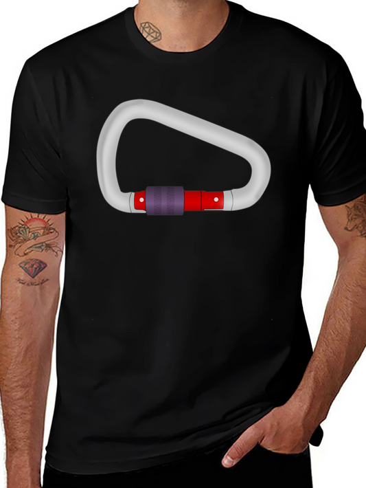 Carabiner Graphic Tee - Black Cotton T-Shirt
