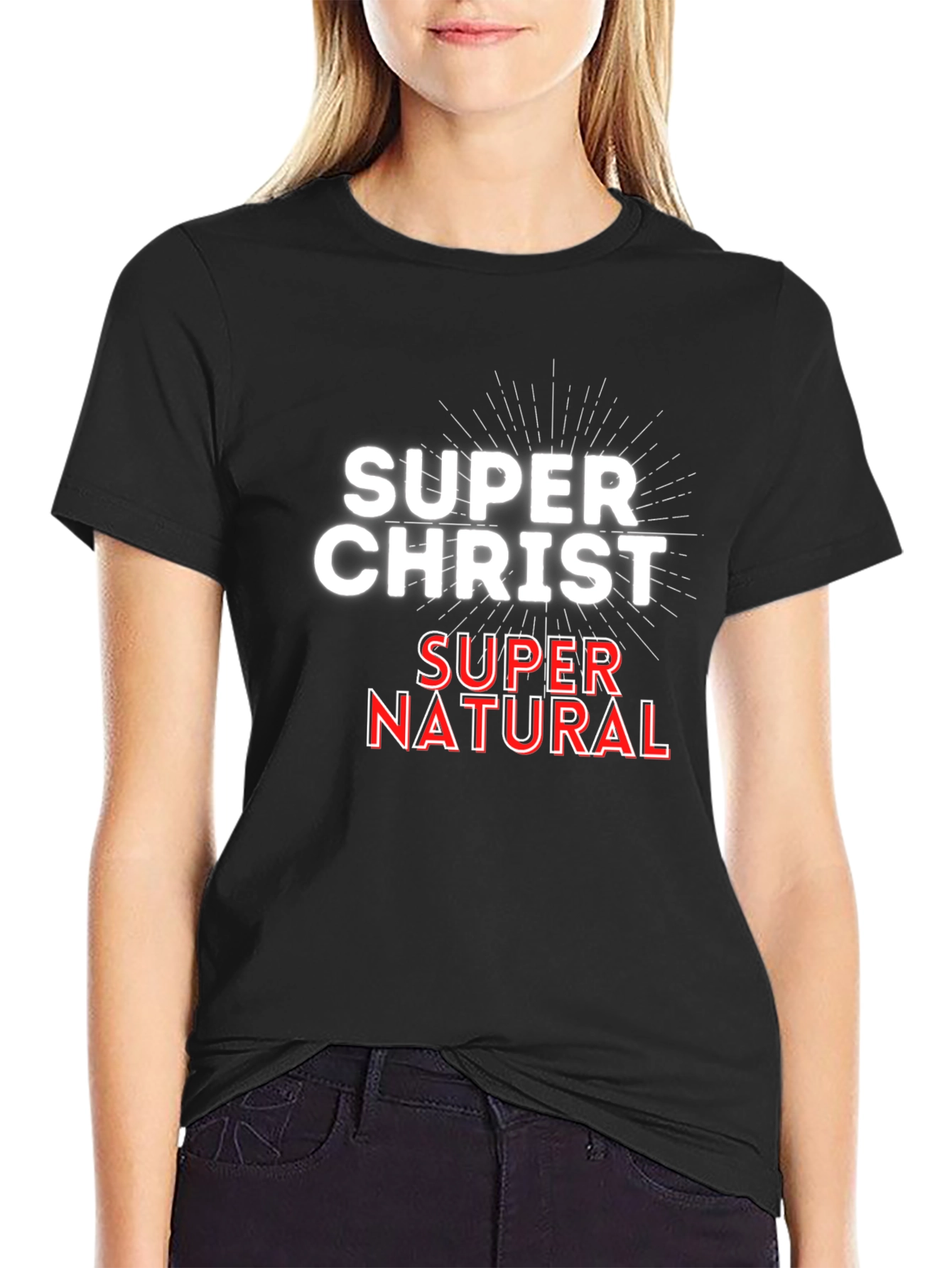 Super Christ Super Natural Black Tee Shirt
