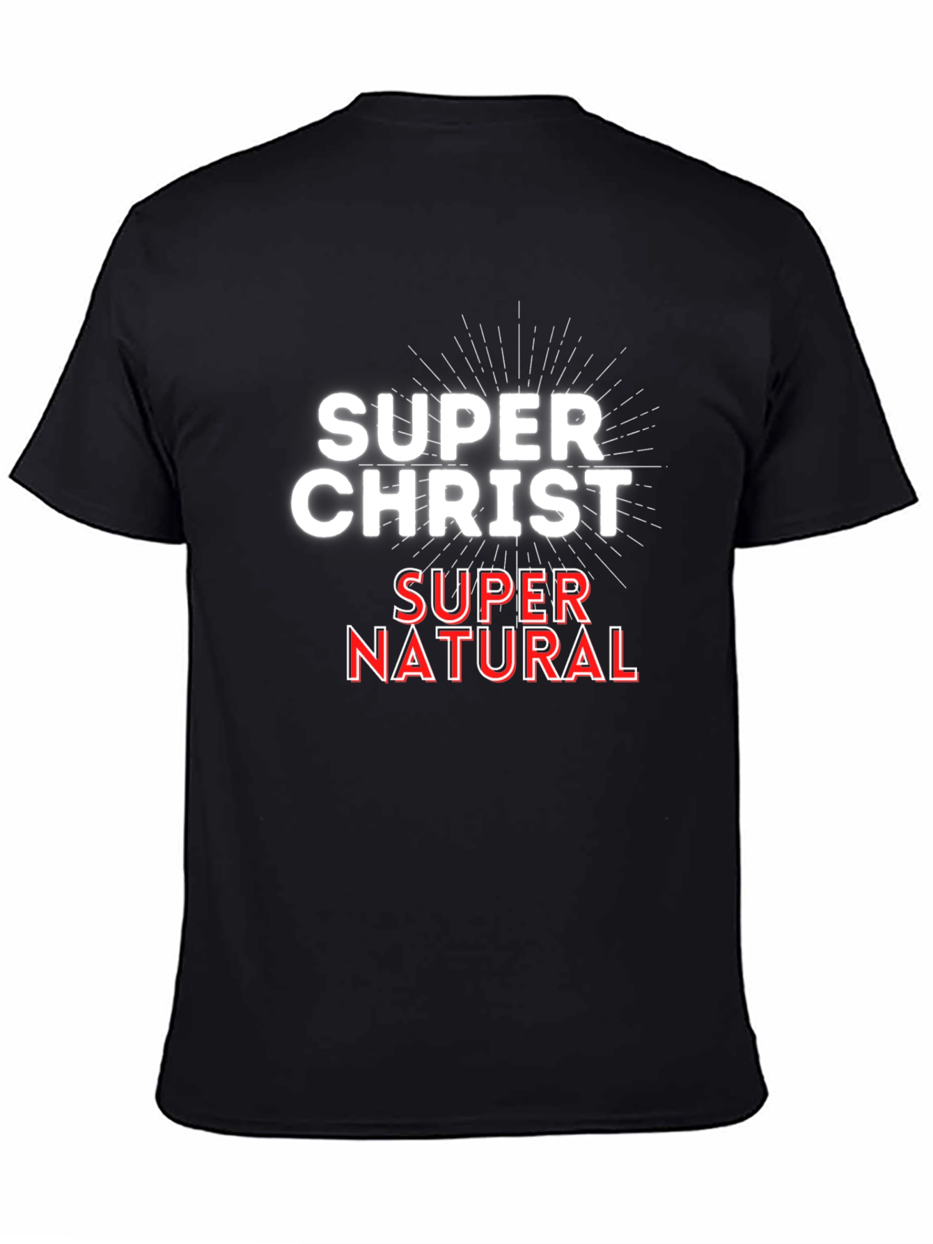 Super Christ Super Natural Black Tee Shirt