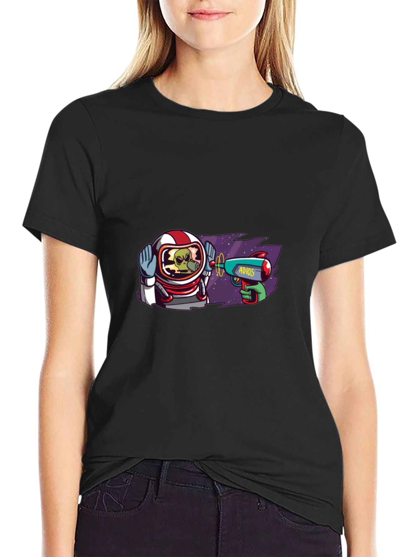 Astronaut Alien T-Shirt - Adios Ray Gun Design