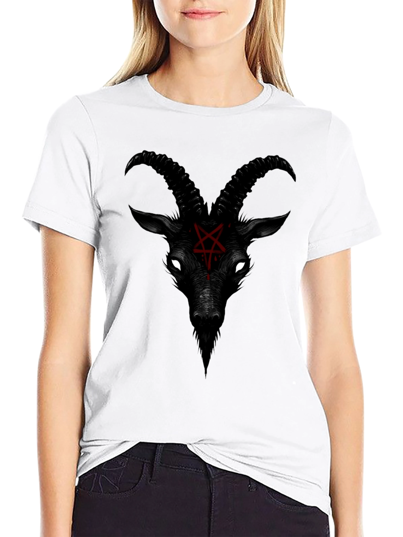Baphomet Graphic Tee - Black Satanic Goat T-Shirt