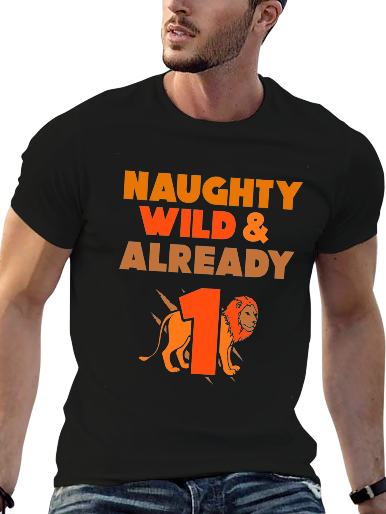 Naughty Wild and Already 1! Lion Birthday T-Shirt