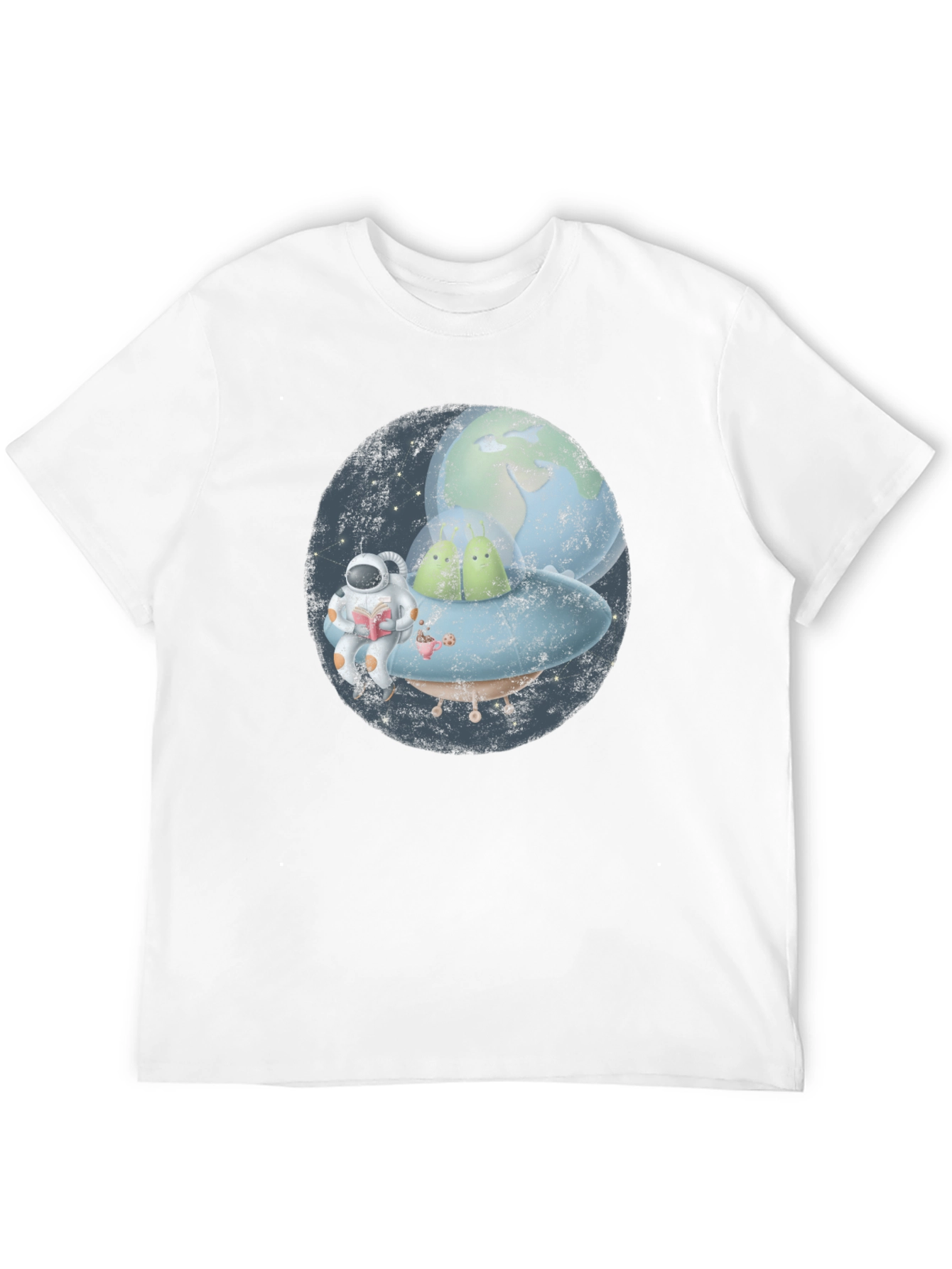 Astronaut & Planet Graphic Black T-Shirt
